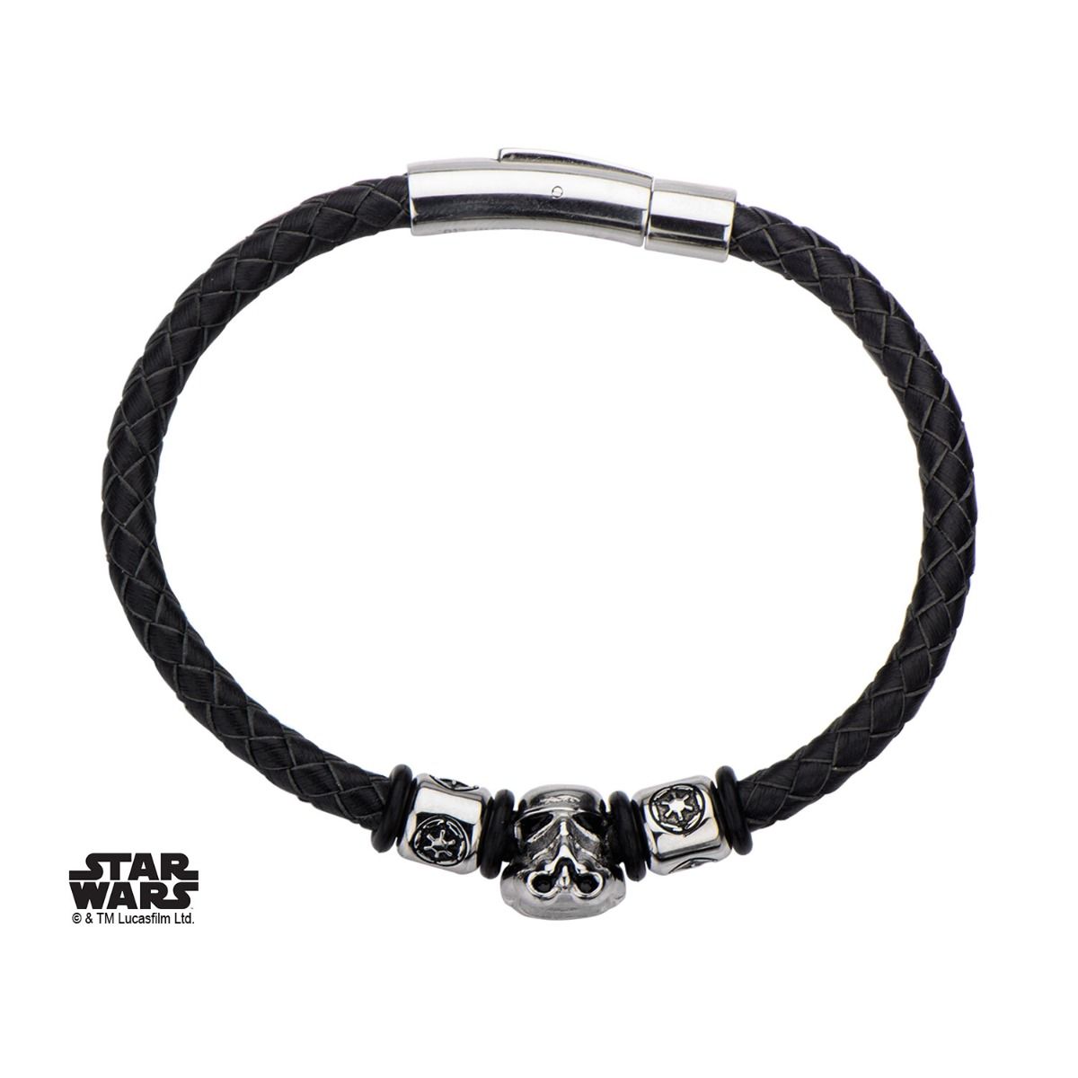 STAR WARS Star Wars Stormtrooper Galactic Empire Symbol Bead Charm Leather Bracelet -Rebel Bod-RebelBod