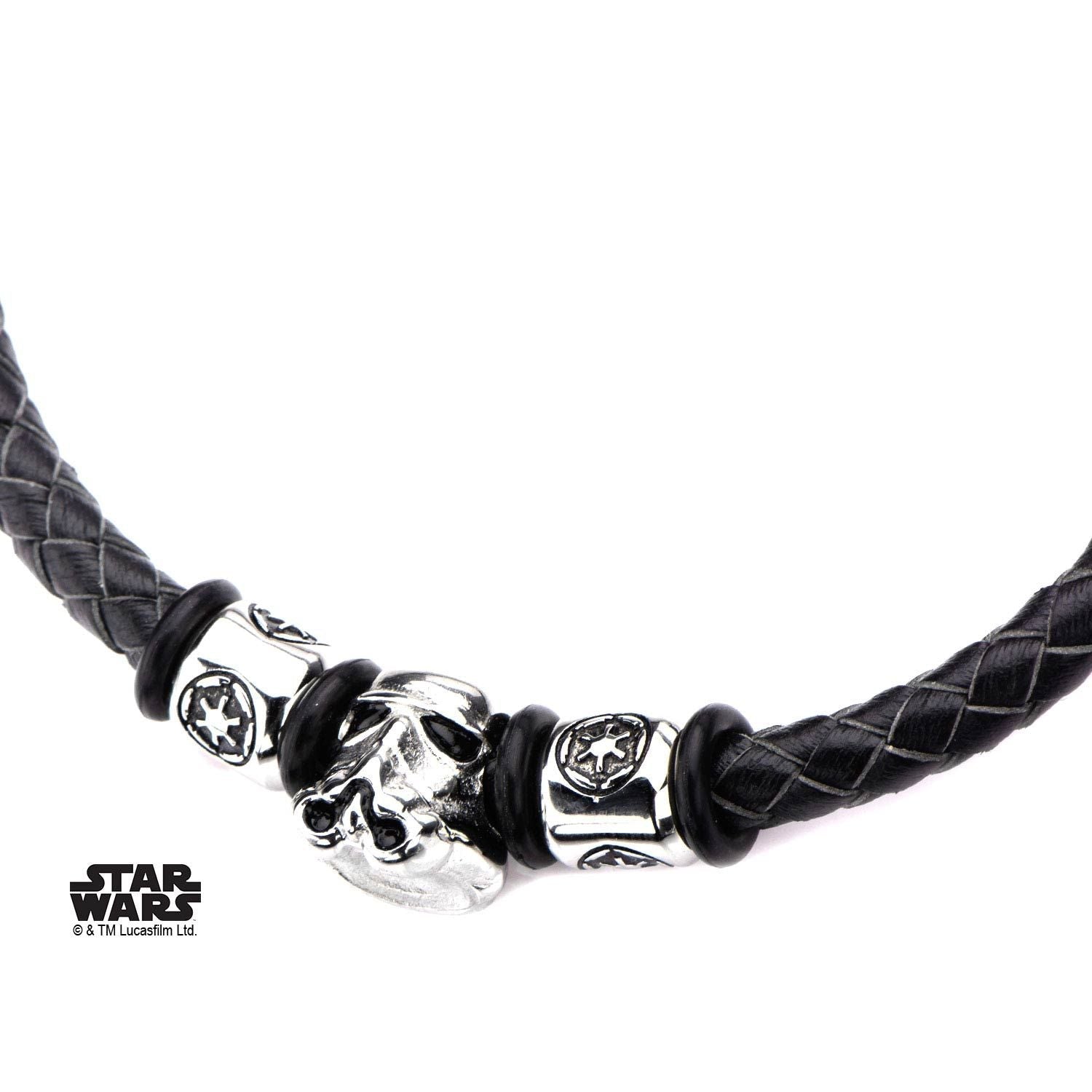 STAR WARS Star Wars Stormtrooper Galactic Empire Symbol Bead Charm Leather Bracelet -Rebel Bod-RebelBod