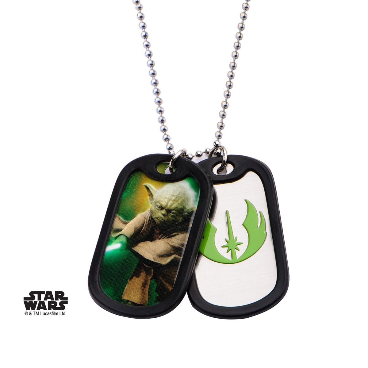 STAR WARS Star Wars Yoda Rubber Silencer Double Dog Tag Pendant Necklace -Rebel Bod-RebelBod
