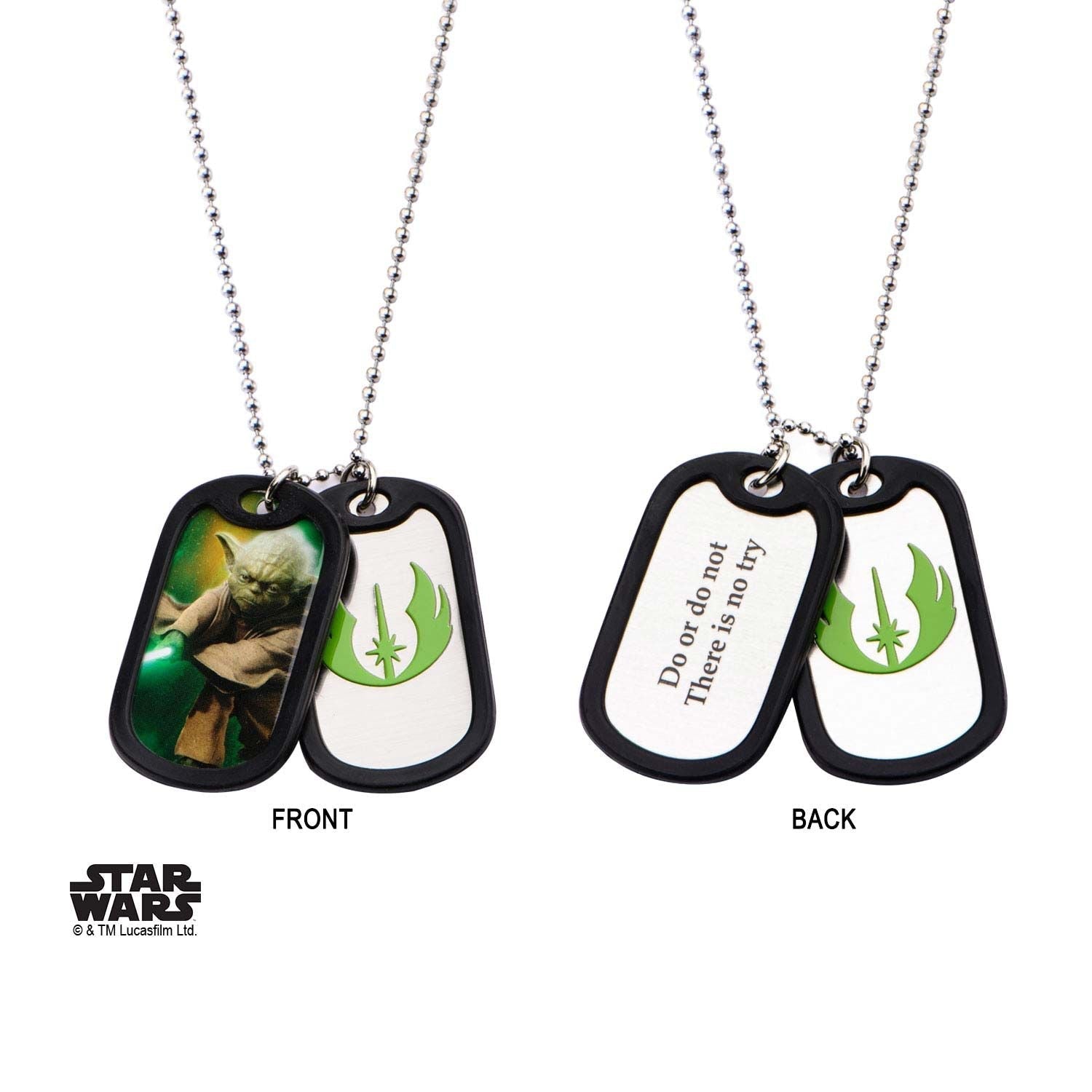 STAR WARS Star Wars Yoda Rubber Silencer Double Dog Tag Pendant Necklace -Rebel Bod-RebelBod