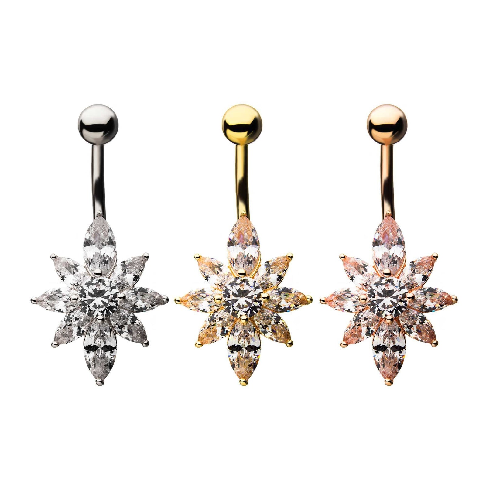 Starburst CZ Gem Fixed Charm