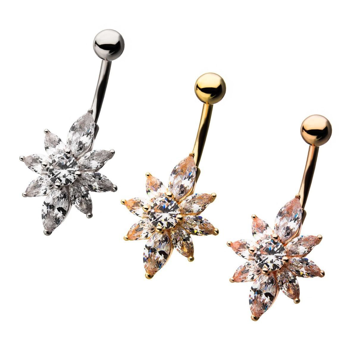 Starburst CZ Gem Fixed Charm