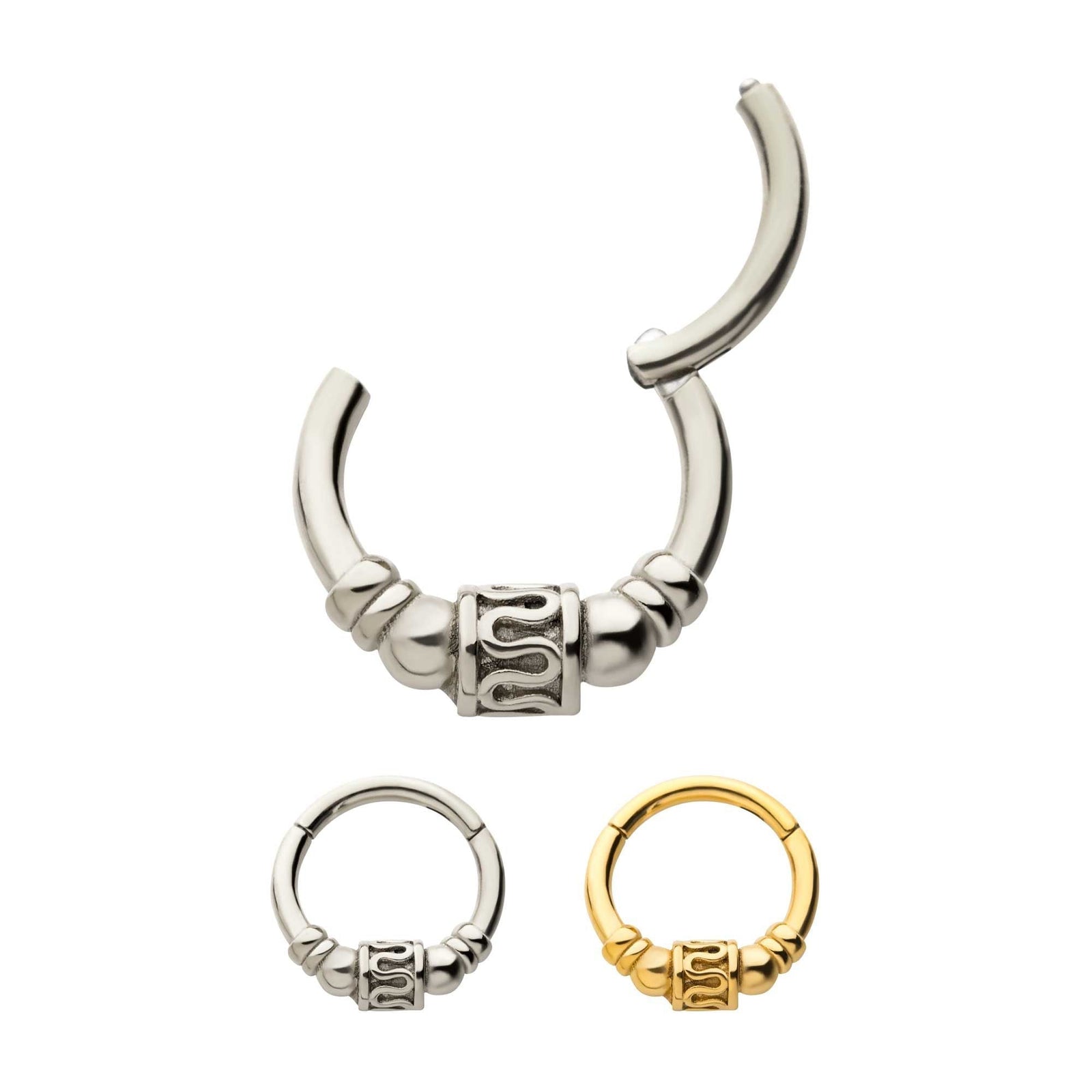 Clicker - Cartilage | Septum Steel Bali Hinged Segment Clicker - 1 Piece -Rebel Bod-RebelBod