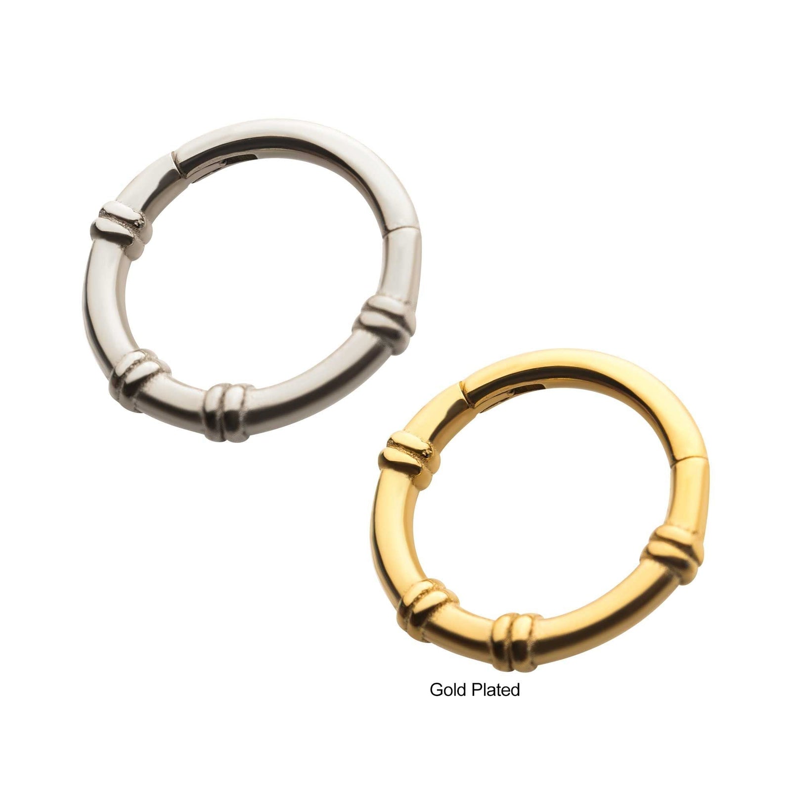 Clicker - Cartilage | Septum Steel Bali Hoop Front Facing Hinged Segment Clicker - 1 Piece -Rebel Bod-RebelBod
