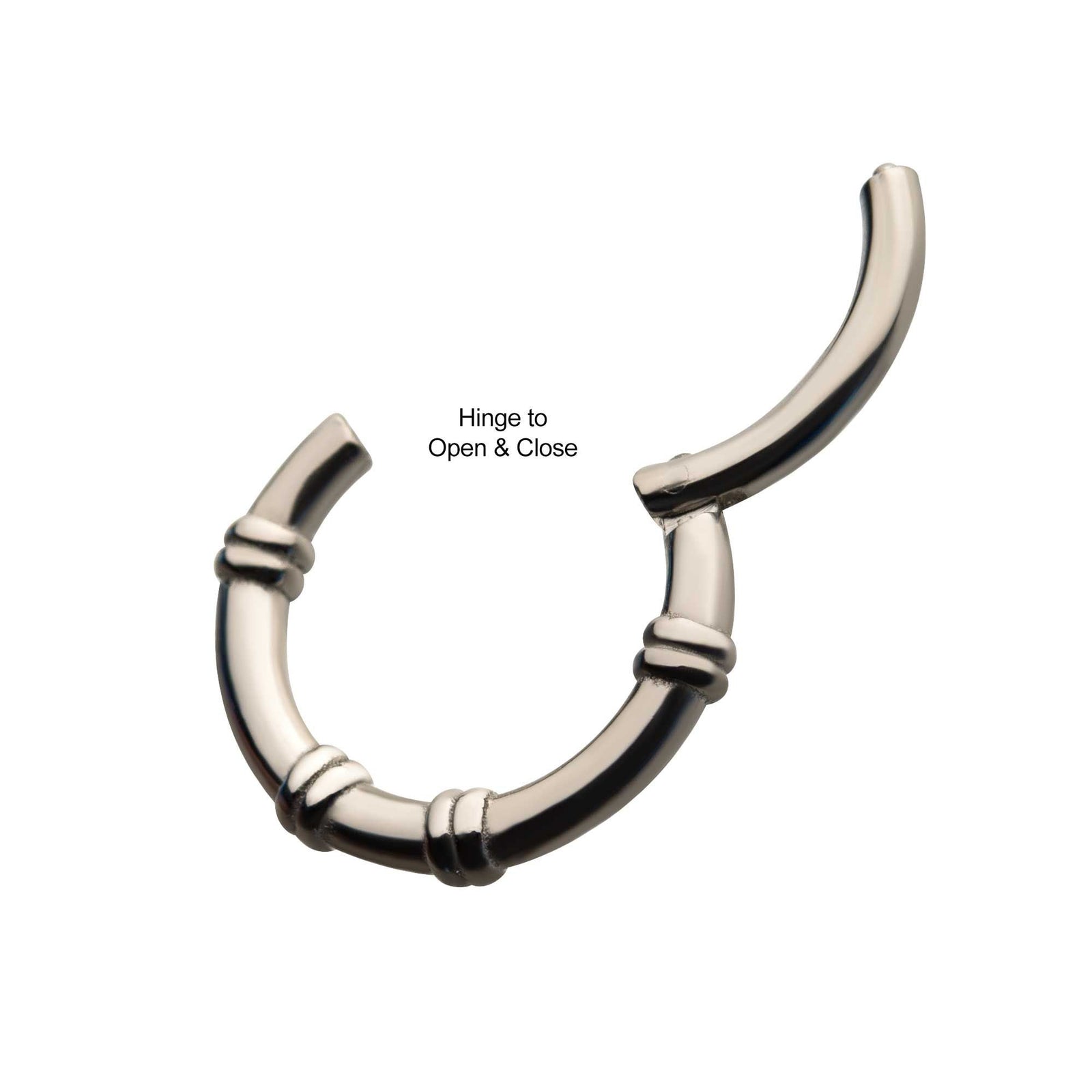 Clicker - Cartilage | Septum Steel Bali Hoop Front Facing Hinged Segment Clicker - 1 Piece -Rebel Bod-RebelBod