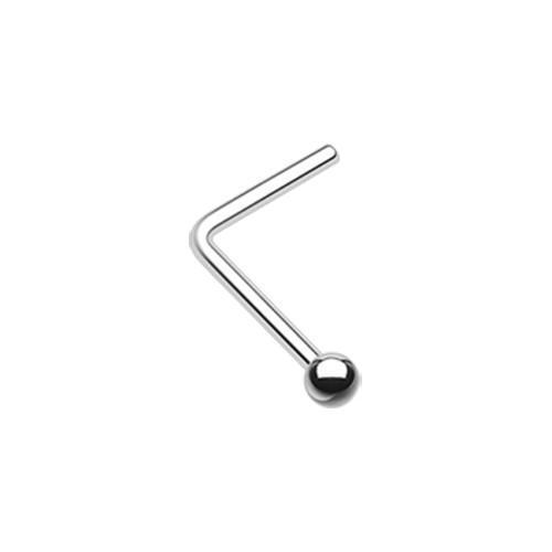 Nose Ring - L-Shaped Nose Ring Steel Ball Top L-Shaped Nose Ring -Rebel Bod-RebelBod
