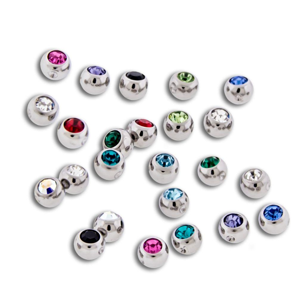 Body Jewelry Parts Steel Captive Gem Ball Assortments - 1 Piece -Rebel Bod-RebelBod