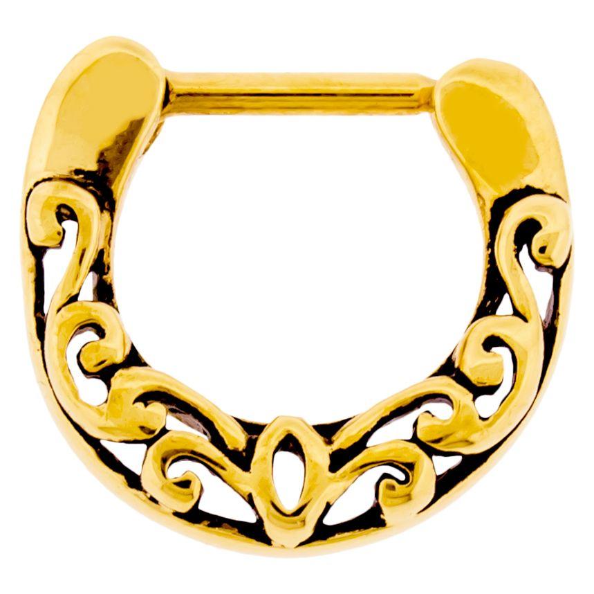 SEAMLESS CLICKER Steel Cast Filigree Septum Clicker - 1 Piece -Rebel Bod-RebelBod