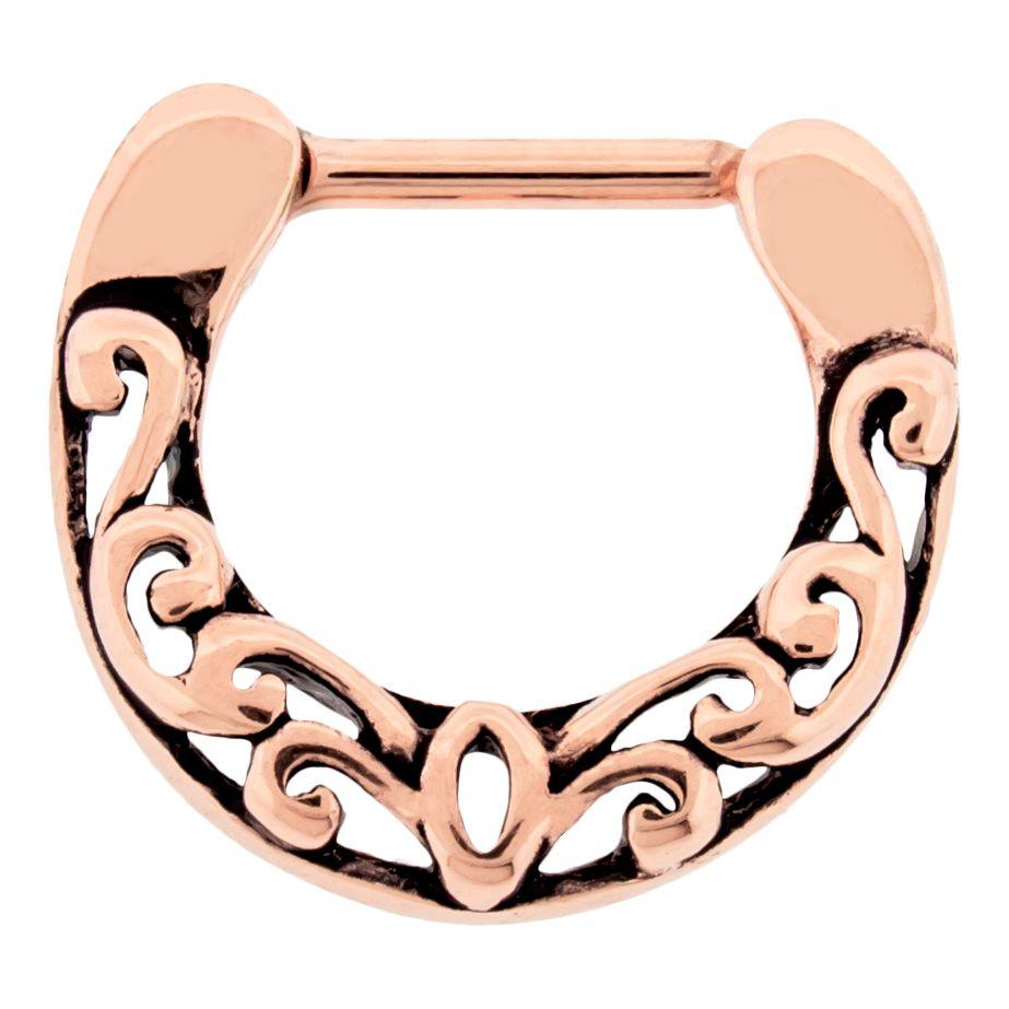 SEAMLESS CLICKER Steel Cast Filigree Septum Clicker - 1 Piece -Rebel Bod-RebelBod