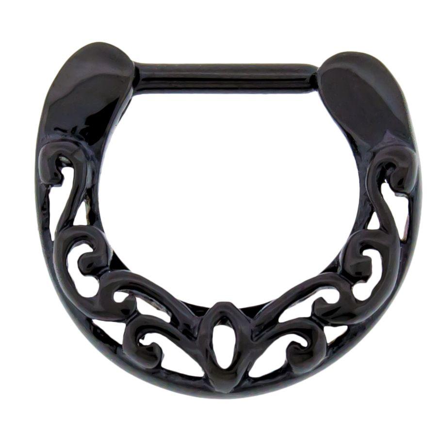 SEAMLESS CLICKER Steel Cast Filigree Septum Clicker - 1 Piece -Rebel Bod-RebelBod