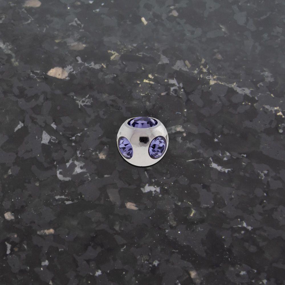 Body Jewelry Parts Steel Externally Threaded Multi-Gem Balls - 1 Piece #SPLT -Rebel Bod-RebelBod