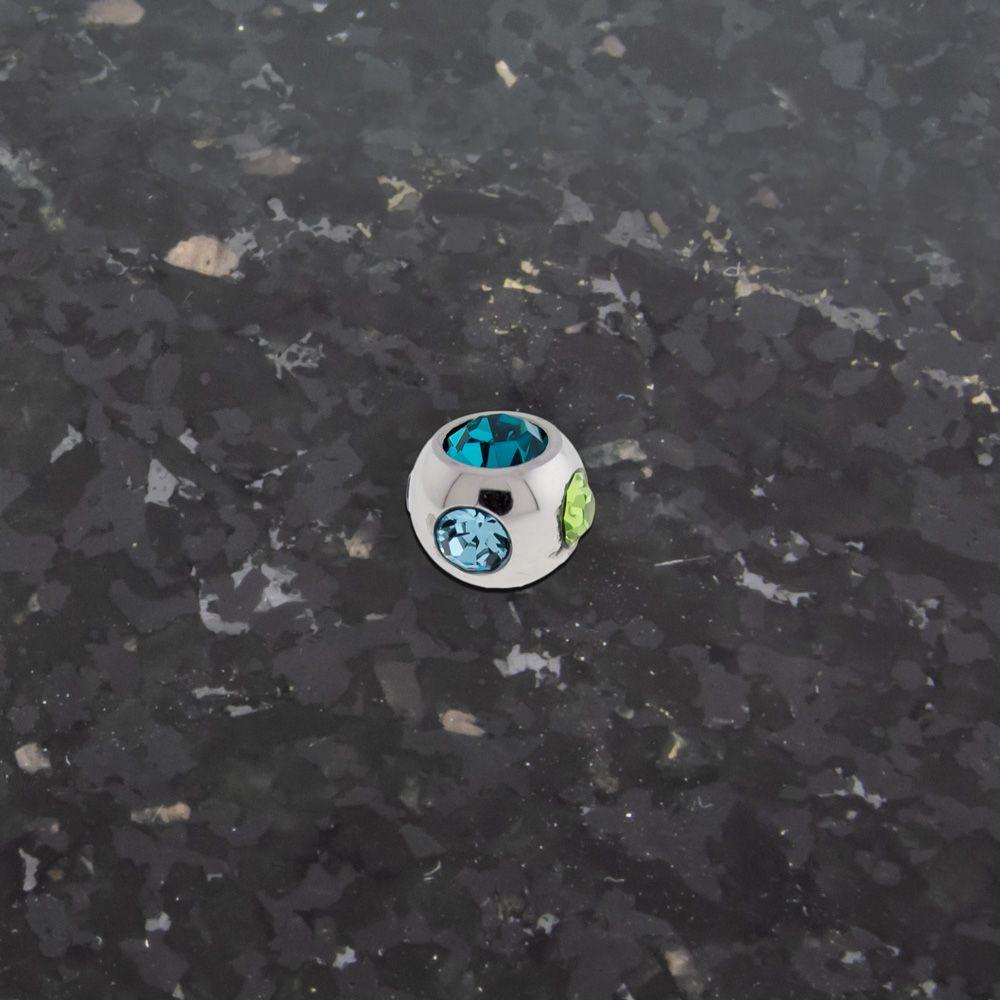 Body Jewelry Parts Steel Externally Threaded Multi-Gem Balls - 1 Piece #SPLT -Rebel Bod-RebelBod