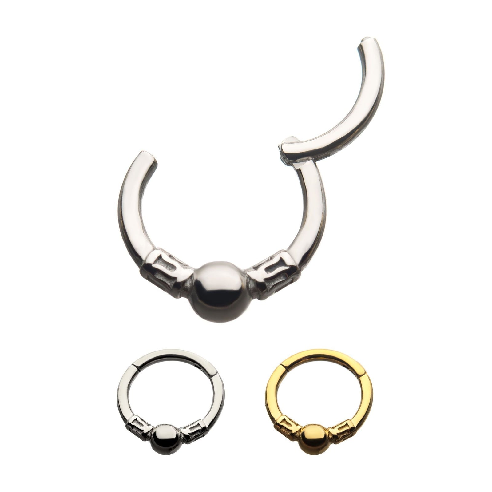 Clicker - Cartilage | Septum Steel Front Facing Ball Hinged Segment Clicker - 1 Piece -Rebel Bod-RebelBod