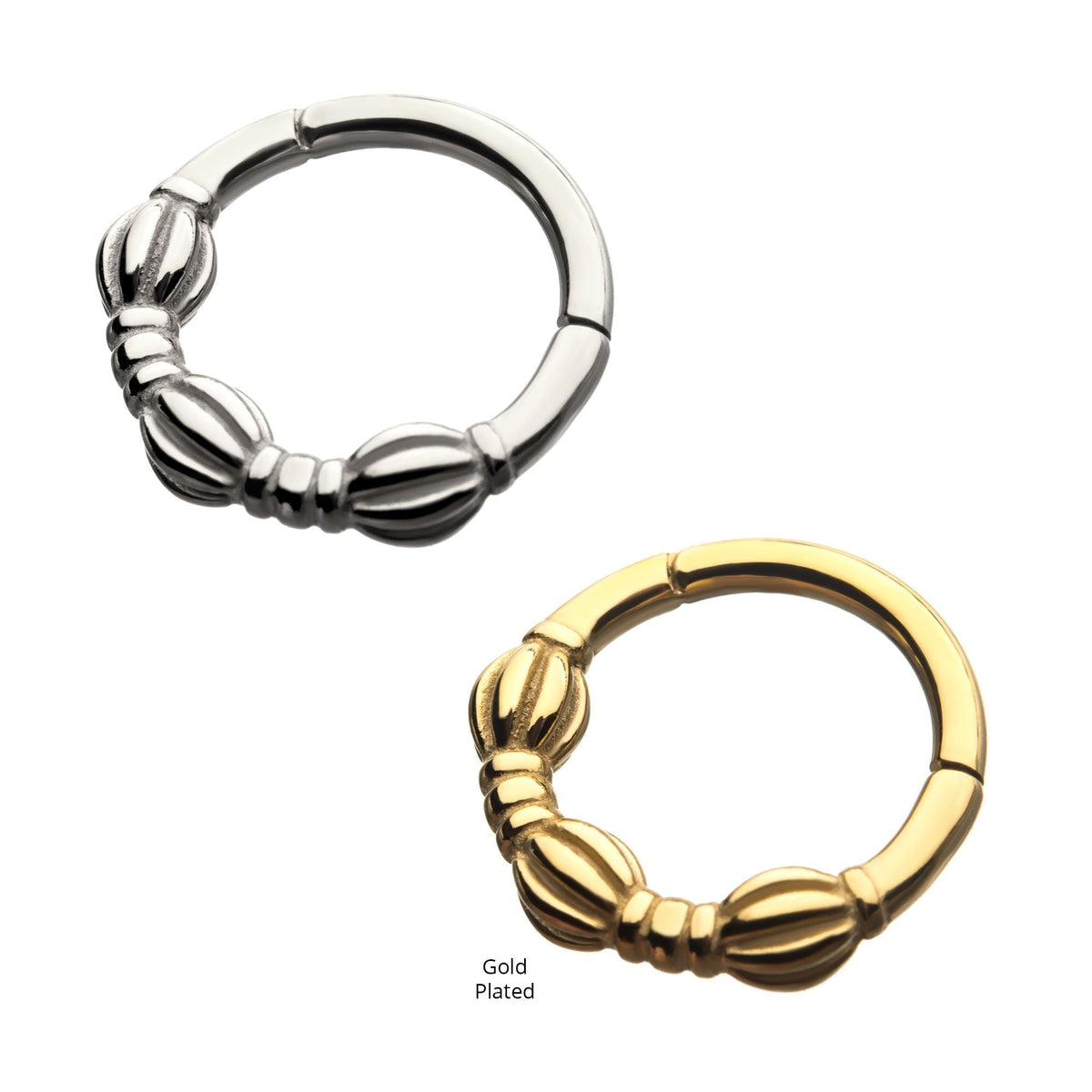 Clicker - Cartilage | Septum Steel Front Facing Balls Hinged Segment Clicker - 1 Piece -Rebel Bod-RebelBod