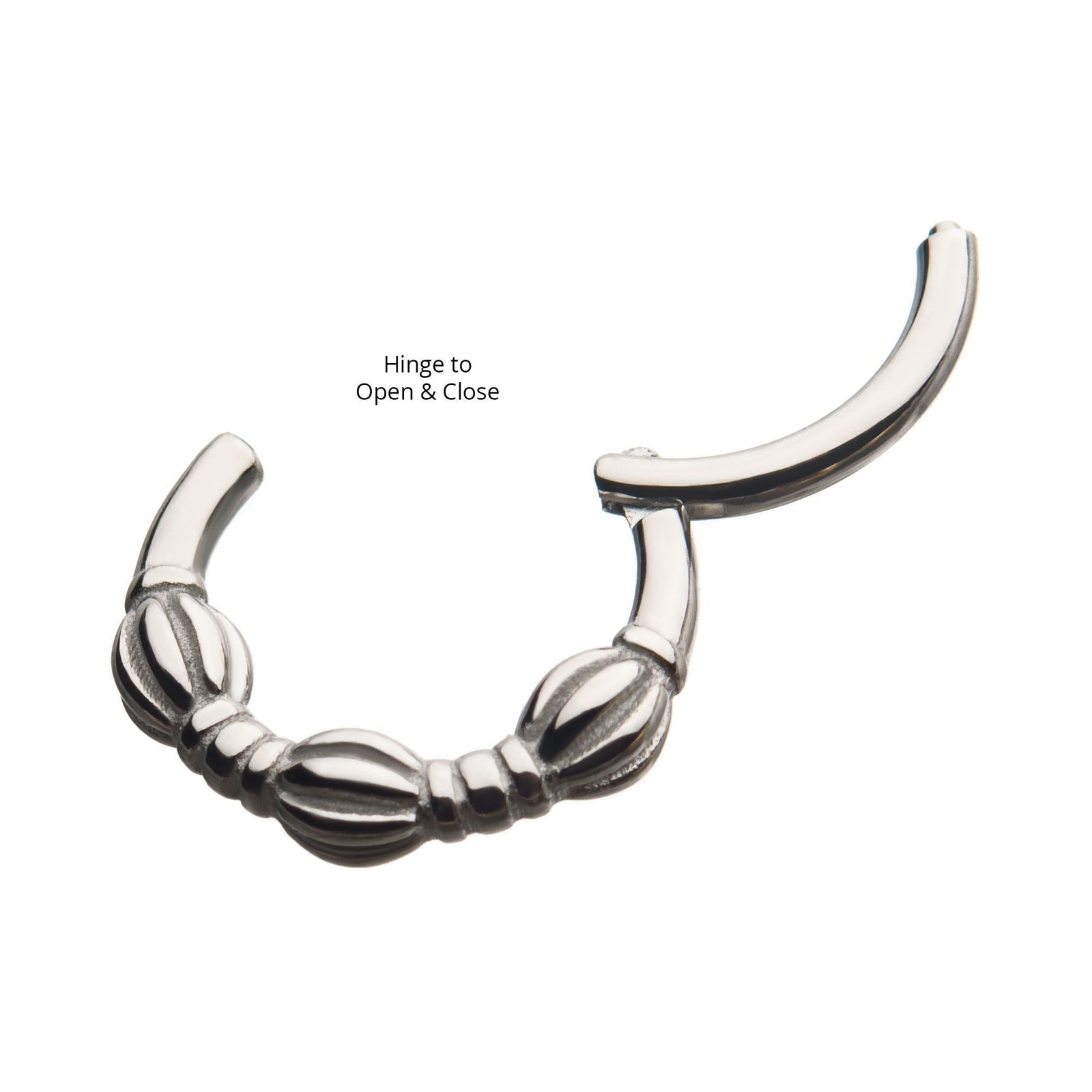 Clicker - Cartilage | Septum Steel Front Facing Balls Hinged Segment Clicker - 1 Piece -Rebel Bod-RebelBod