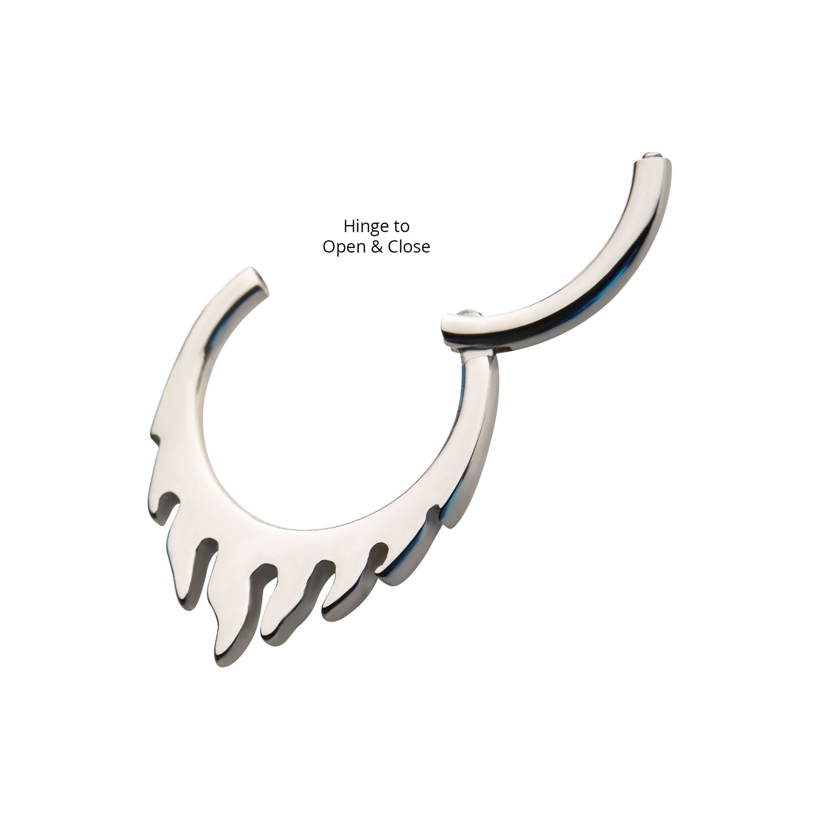 Clicker - Cartilage | Septum Steel Front Facing Flame Hinged Segment Clicker - 1 Piece -Rebel Bod-RebelBod