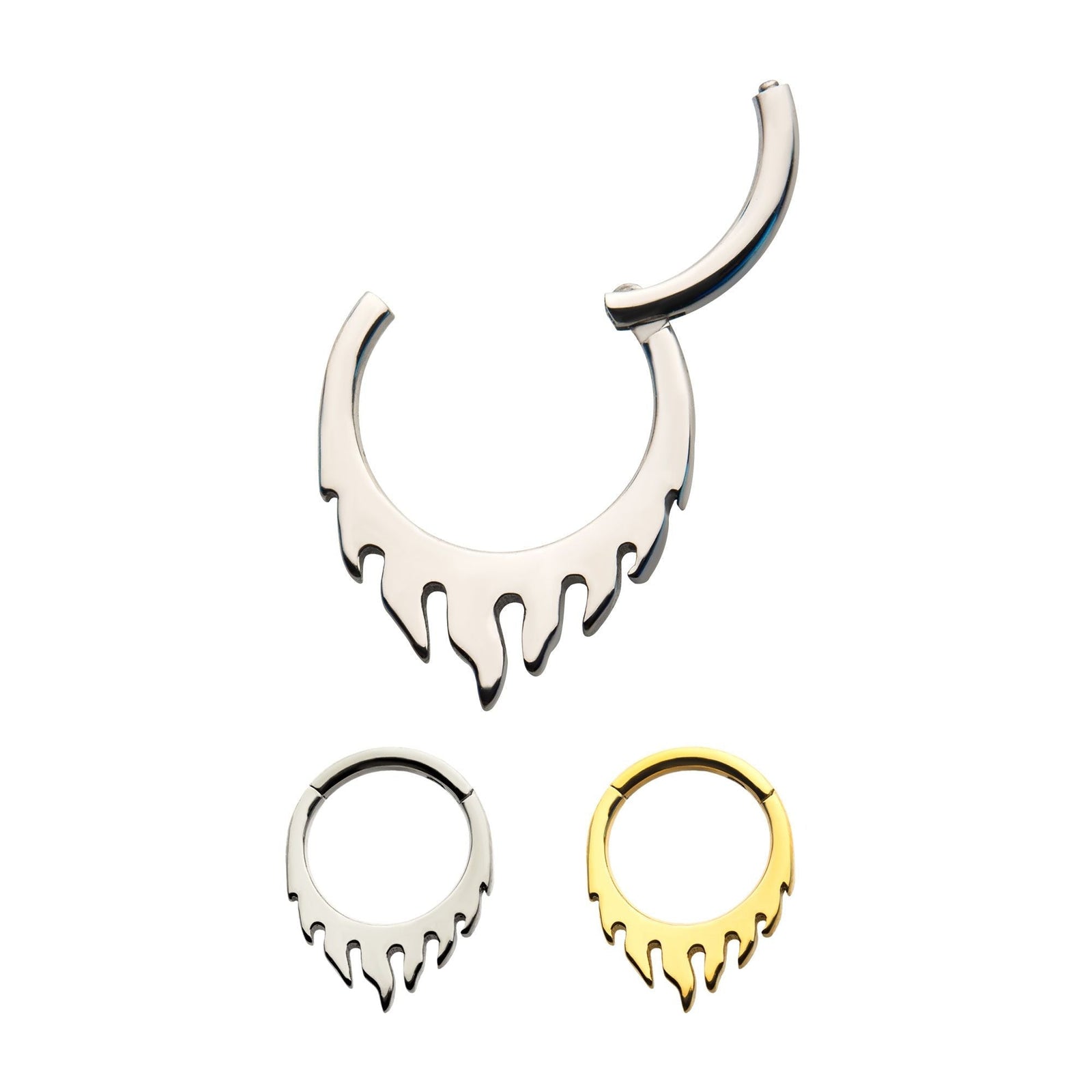 SEAMLESS CLICKER Steel Front Facing Flame Hinged Segment Clicker -Rebel Bod-RebelBod