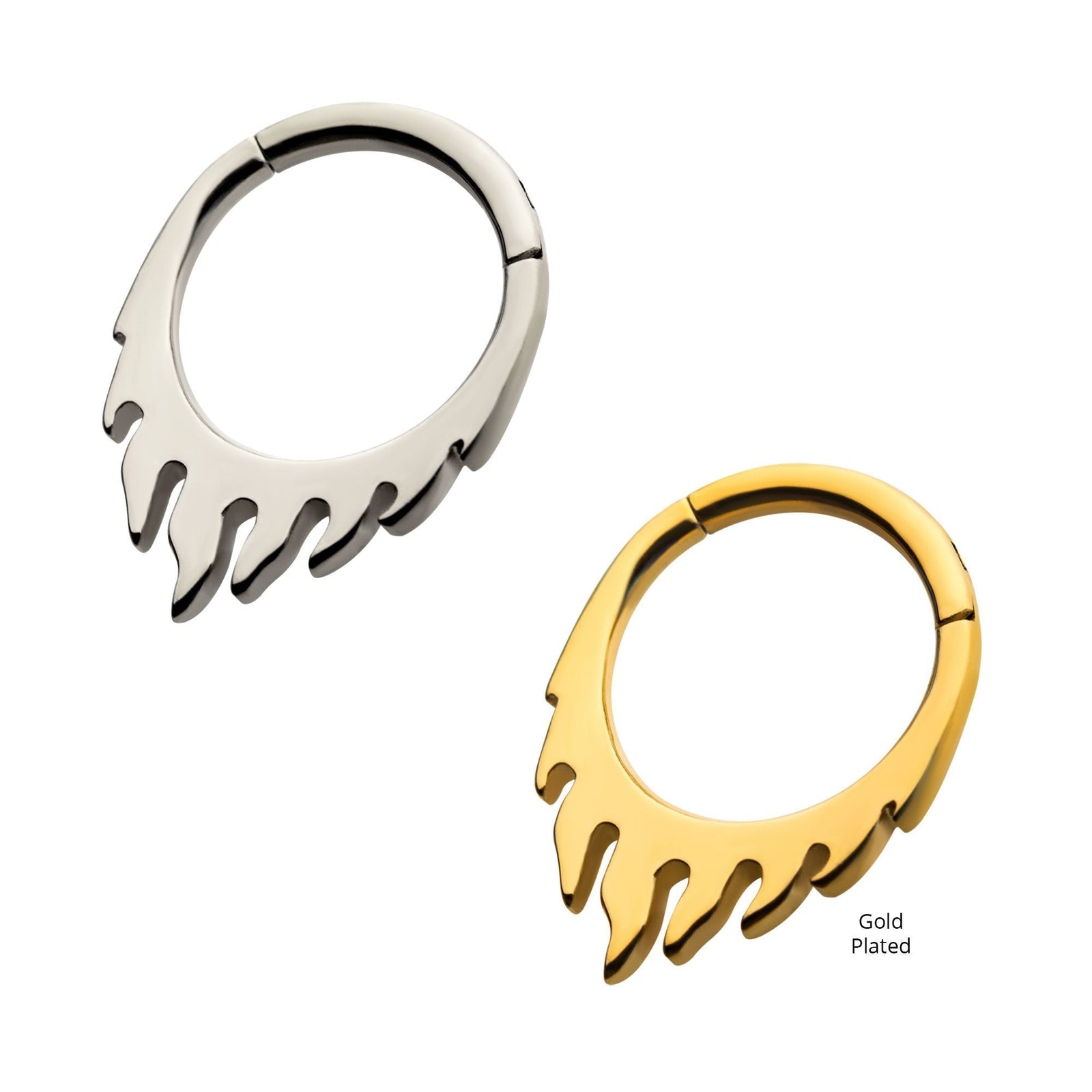 SEAMLESS CLICKER Steel Front Facing Flame Hinged Segment Clicker -Rebel Bod-RebelBod