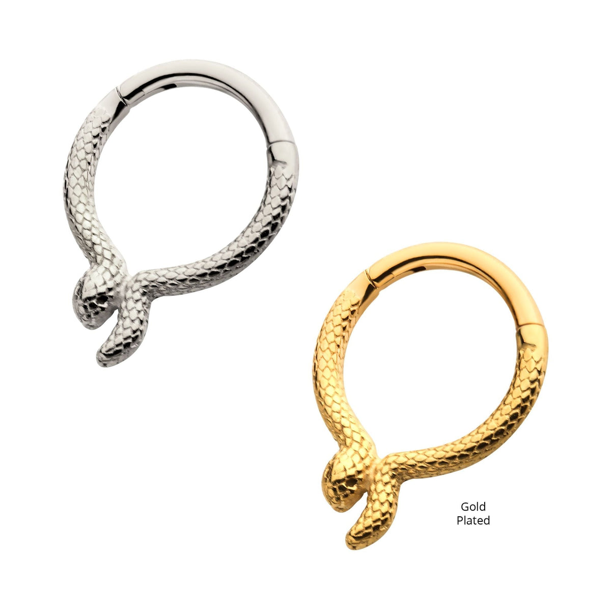 SEAMLESS CLICKER Steel Front Facing Snake Hinged Segment Clicker -Rebel Bod-RebelBod