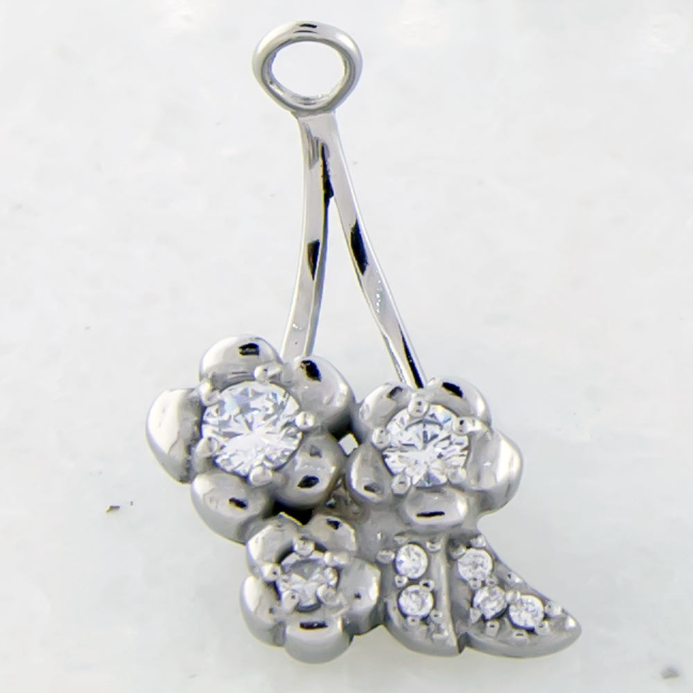 Steel Stone Flower Navel Hanger - 1 Piece -Rebel Bod-RebelBod