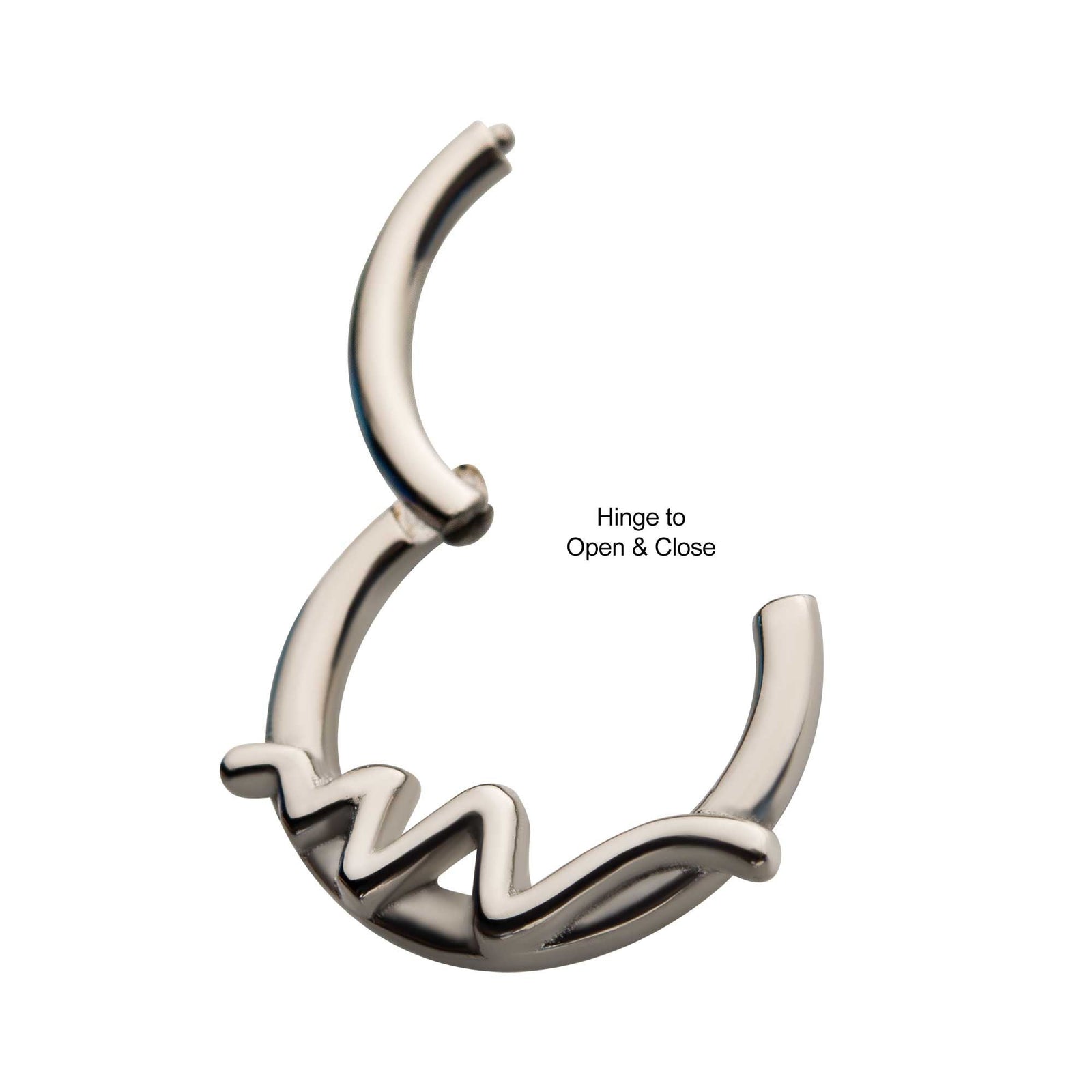 Clicker - Cartilage | Septum Steel Wave Front Facing Hinged Segment Clicker - 1 Piece -Rebel Bod-RebelBod