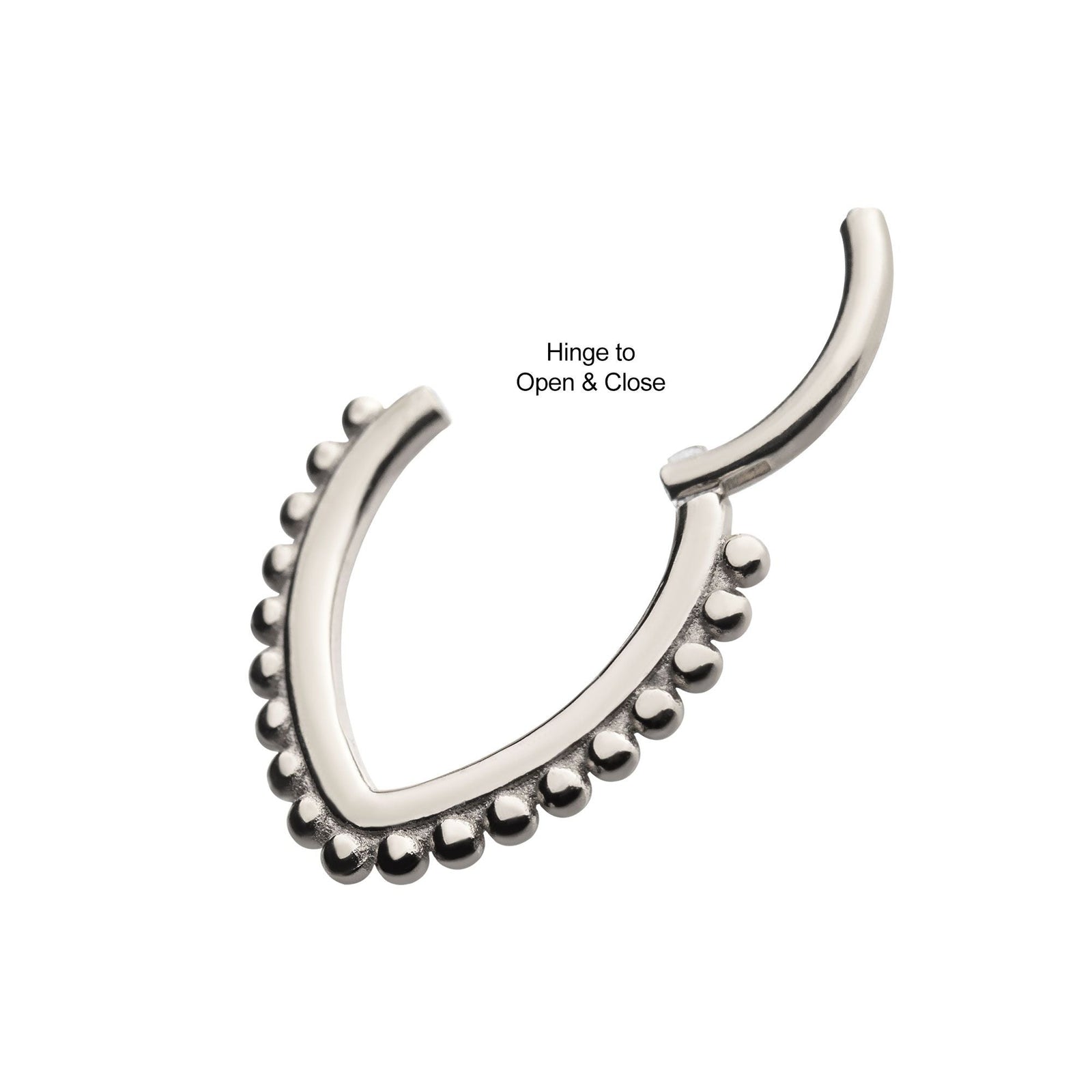 Clicker - Cartilage | Septum Surgical Steel 19pcs Beads Teardrop Front Facing Hinged Segment Clicker - 1 Piece -Rebel Bod-RebelBod
