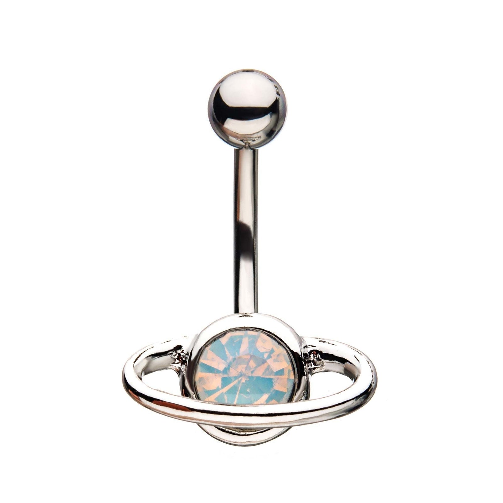 Belly Surgical Steel Aurora Borealis Gem Orbit Fixed Navel rings -Rebel Bod-RebelBod