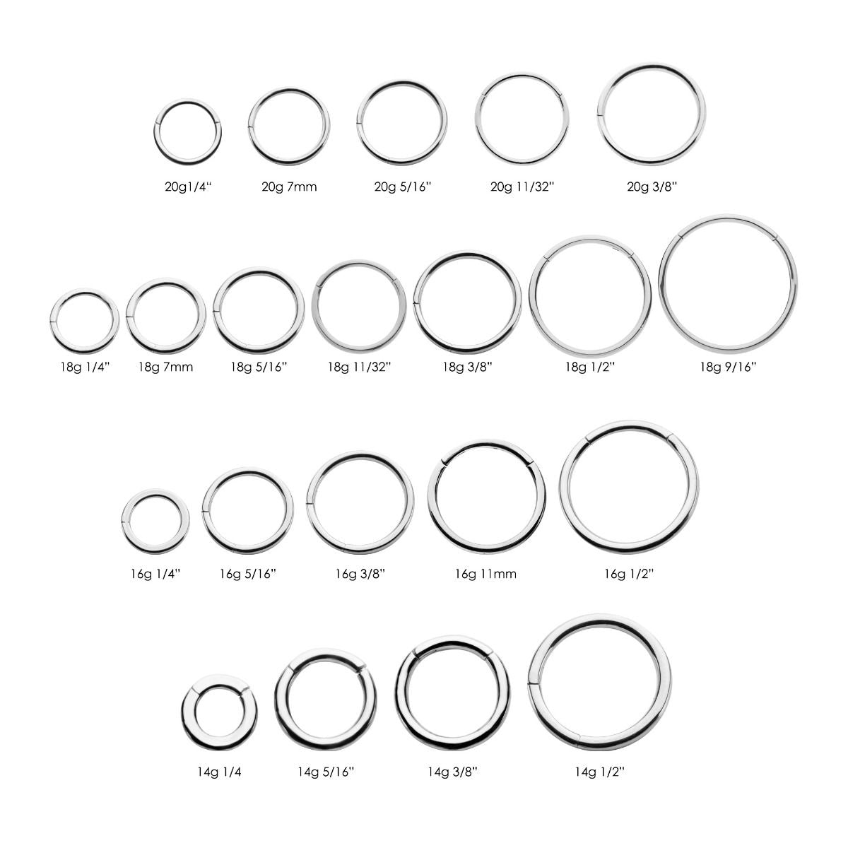 Clicker - Cartilage | Septum Surgical Steel Basic Hinged Segment Ring - 1 Piece -Rebel Bod-RebelBod