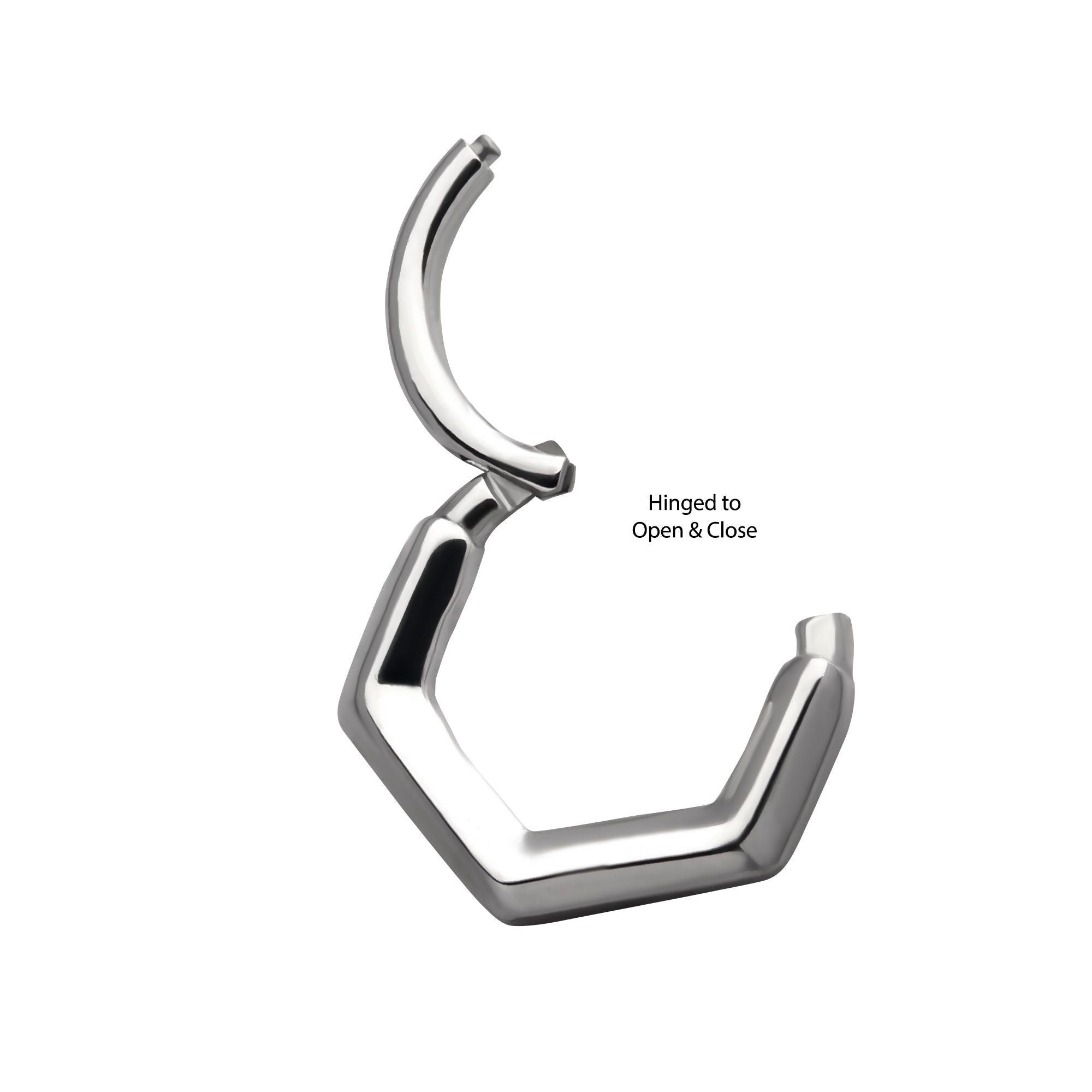 SEAMLESS CLICKER Surgical Steel Basic V-Shape Front Facing Hinged Segment Clicker - 1 Piece -Rebel Bod-RebelBod