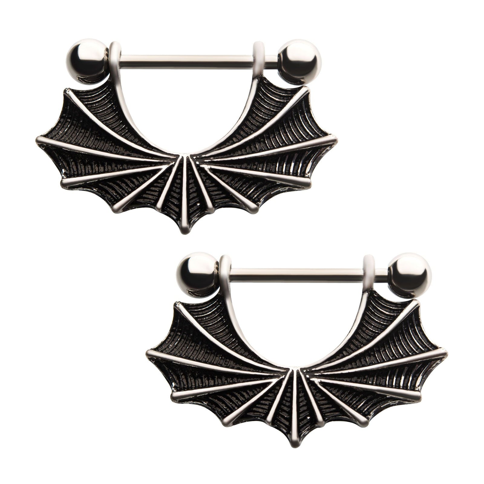 Nipple Surgical Steel Batwing Nipple Barbell Stirrup Jewelry -Rebel Bod-RebelBod