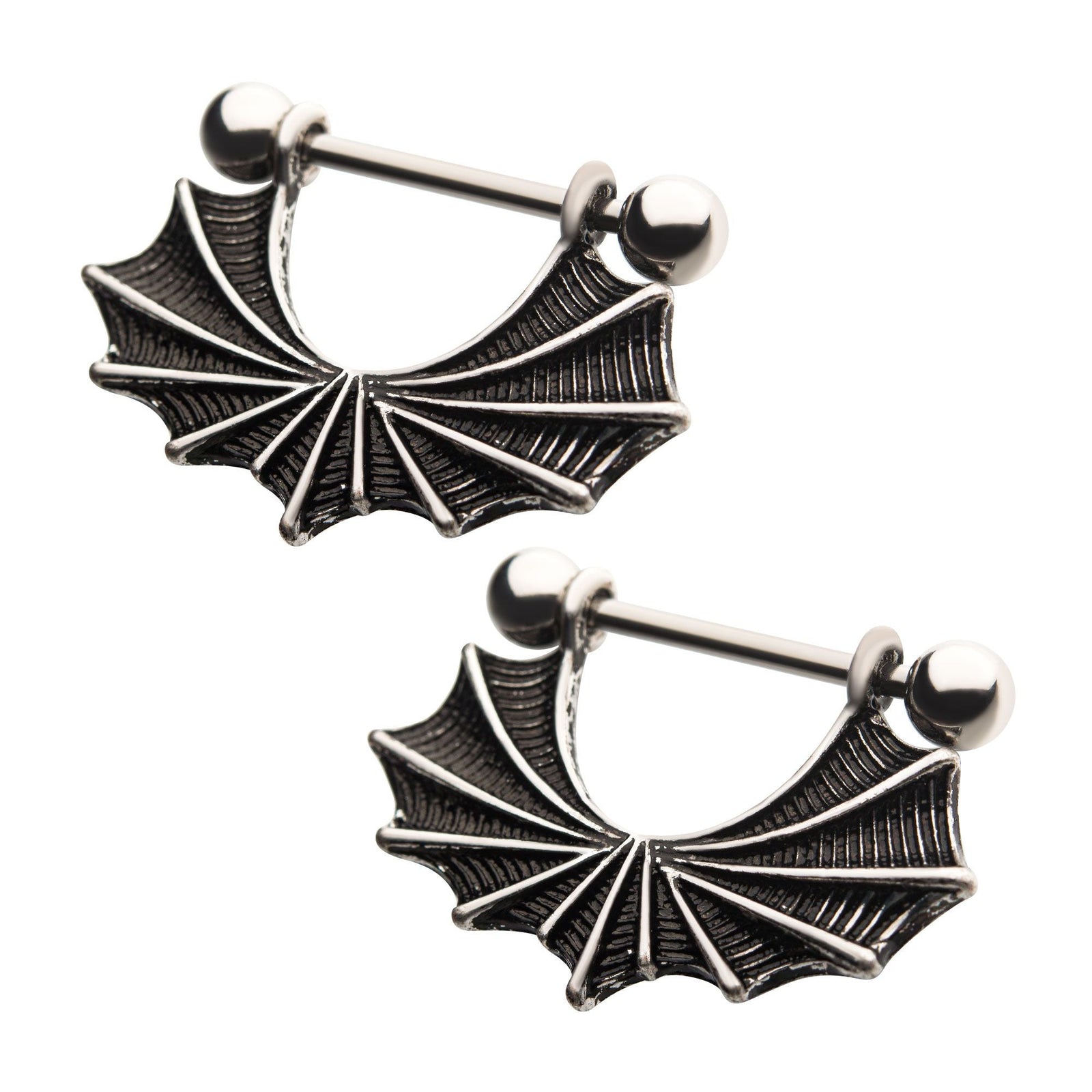 Nipple Surgical Steel Batwing Nipple Barbell Stirrup Jewelry -Rebel Bod-RebelBod
