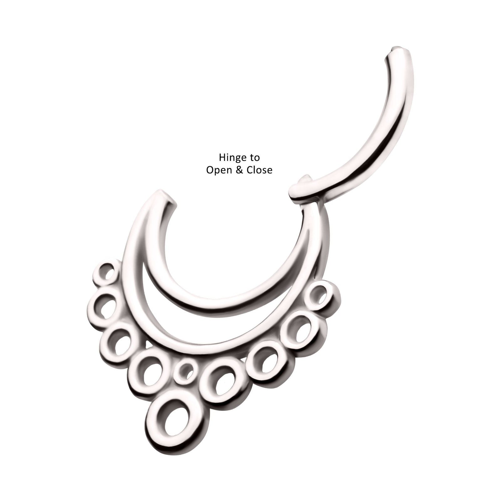 Clicker - Cartilage | Septum Surgical Steel Double Hoop Multiple Circles Front Facing Hinged Segment Clicker - 1 Piece -Rebel Bod-RebelBod