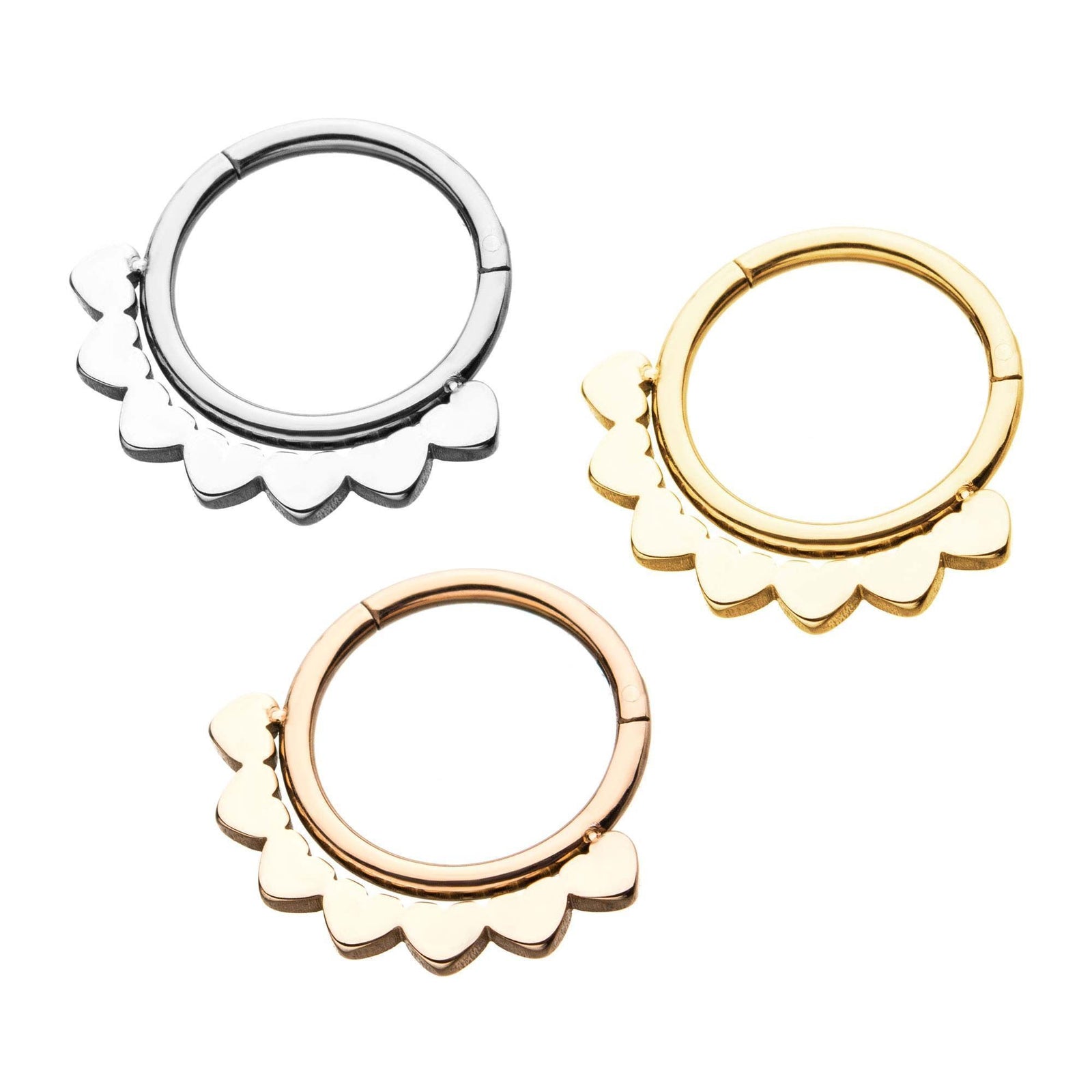 SEAMLESS CLICKER Surgical Steel Flower Clicker Hinged Segment Ring sbvsgrhm81 -Rebel Bod-RebelBod