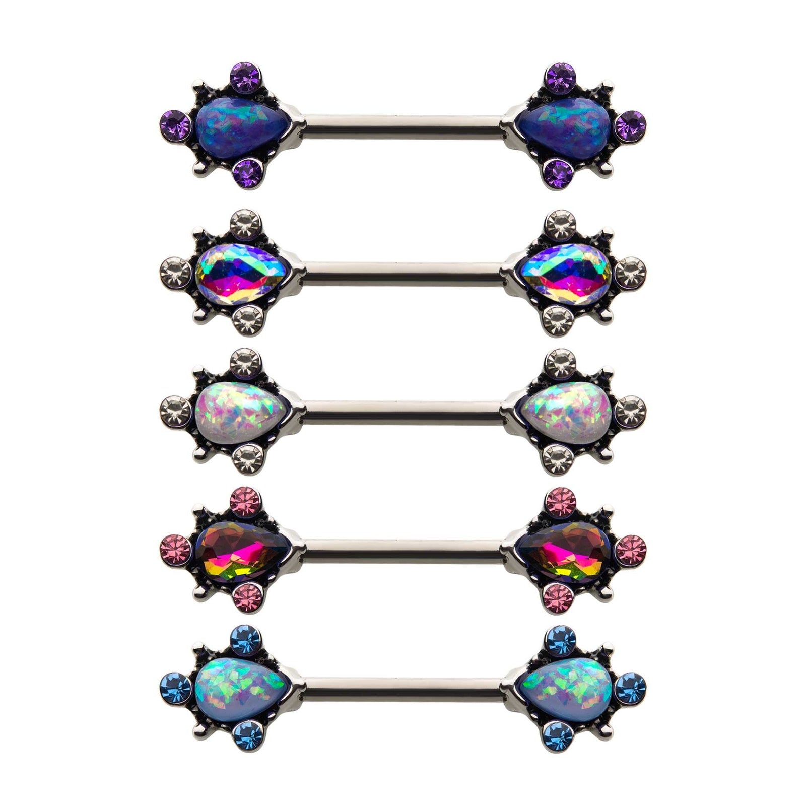 Nipple Surgical Steel Forward Facing Teardrop Filigree Nipple Barbell  np2074-pr -Rebel Bod-RebelBod