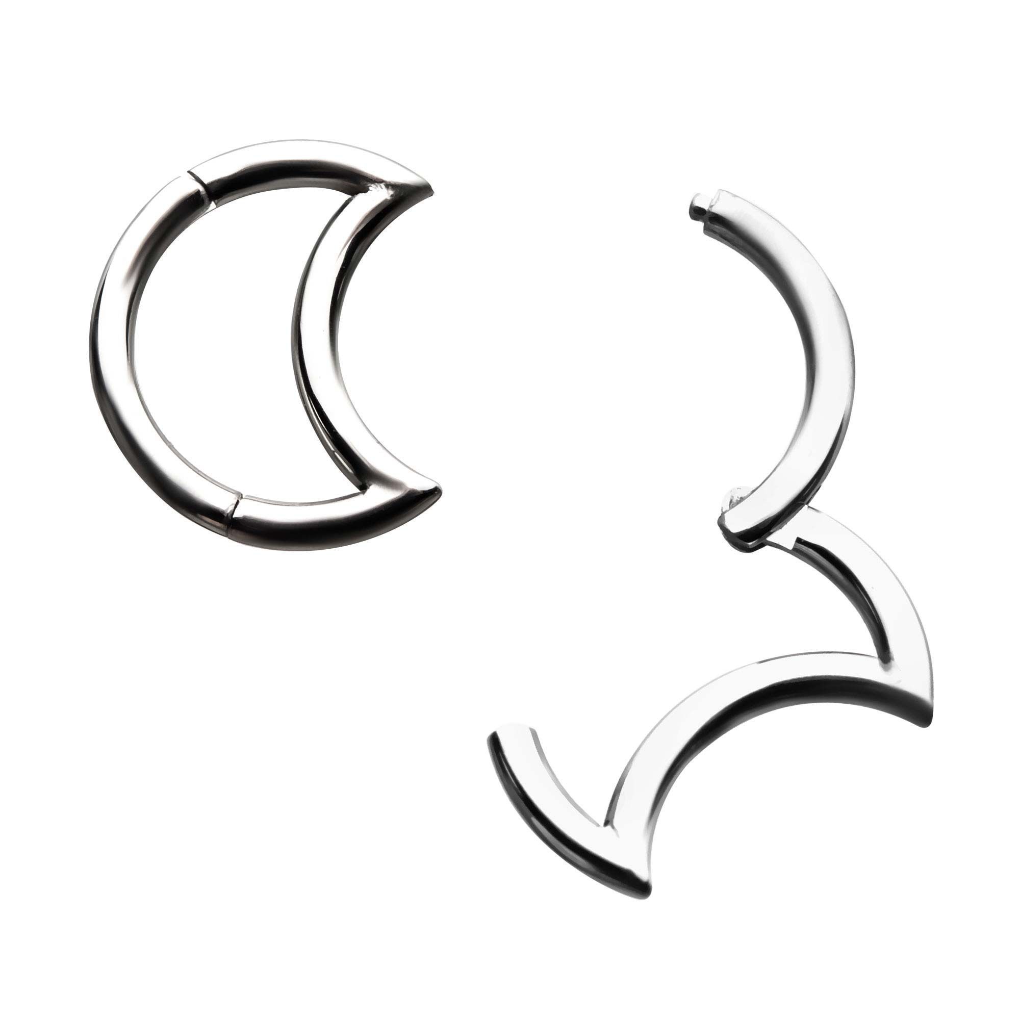 SEAMLESS CLICKER Surgical Steel Moon Shape Clicker Hinged Segment Ring sbvsgrhmn -Rebel Bod-RebelBod