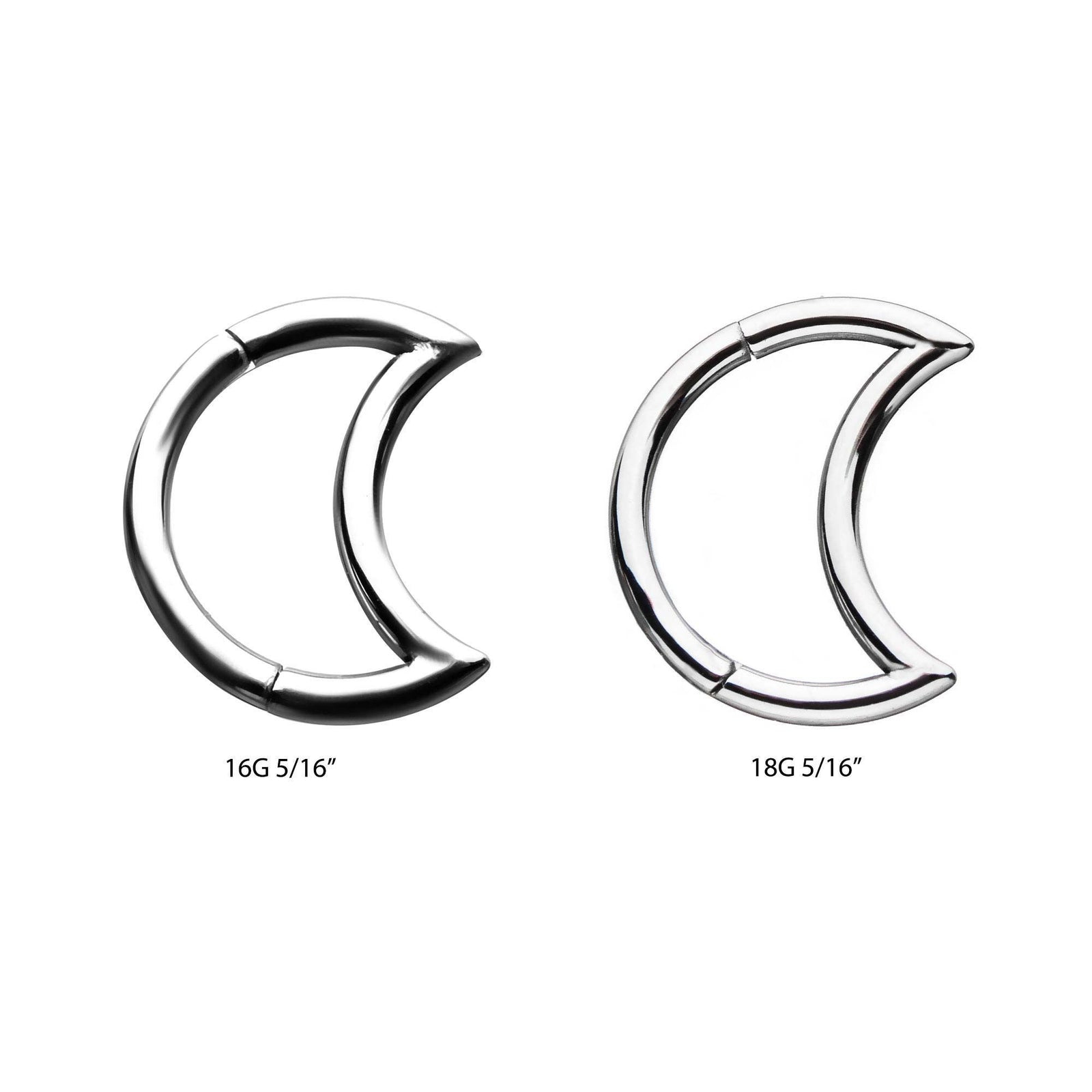 SEAMLESS CLICKER Surgical Steel Moon Shape Clicker Hinged Segment Ring sbvsgrhmn -Rebel Bod-RebelBod