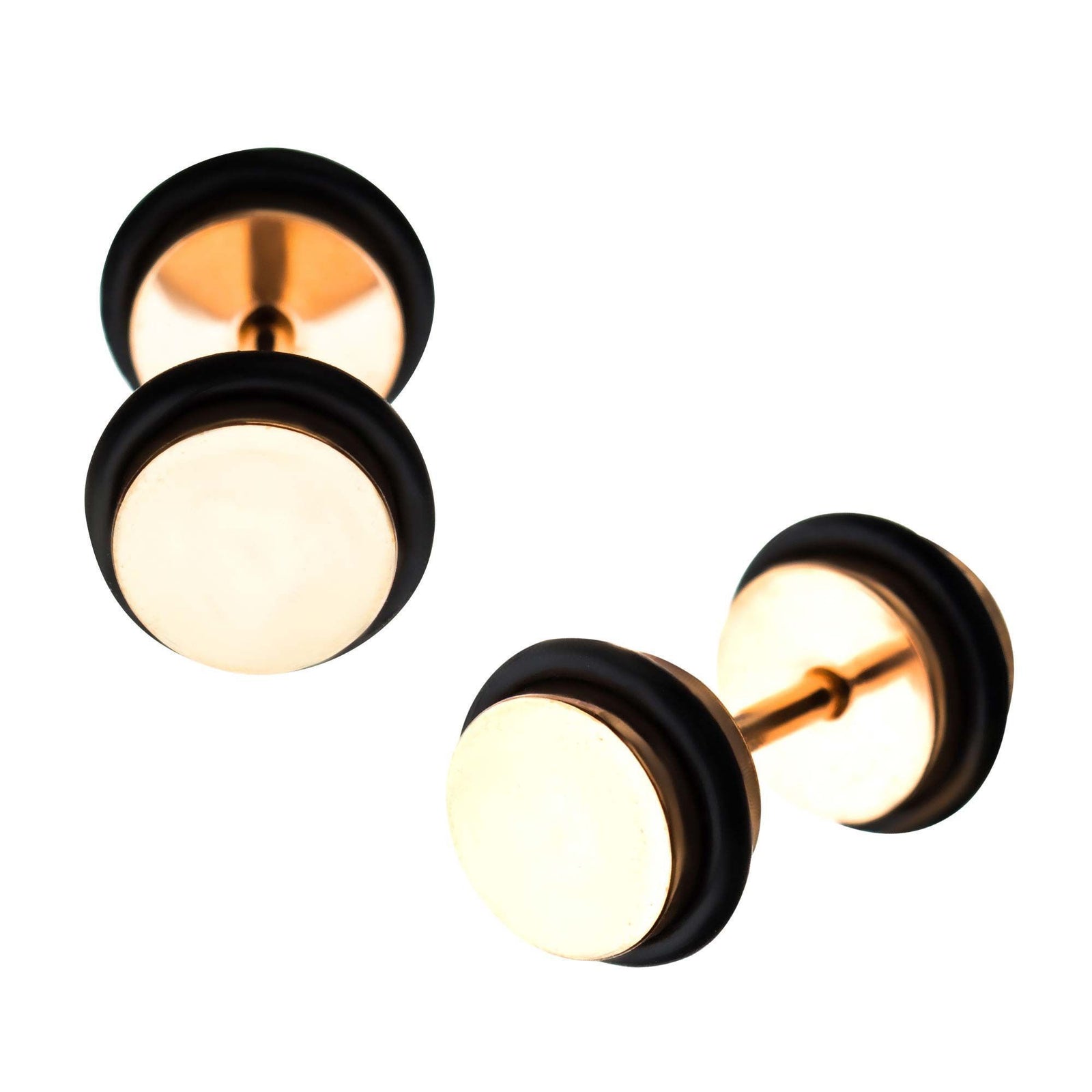 Rose Gold Plated Faux Plugs - 1 Pair  sbvfpt-rgpr