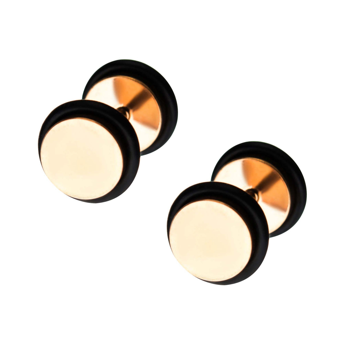 Rose Gold Plated Faux Plugs - 1 Pair