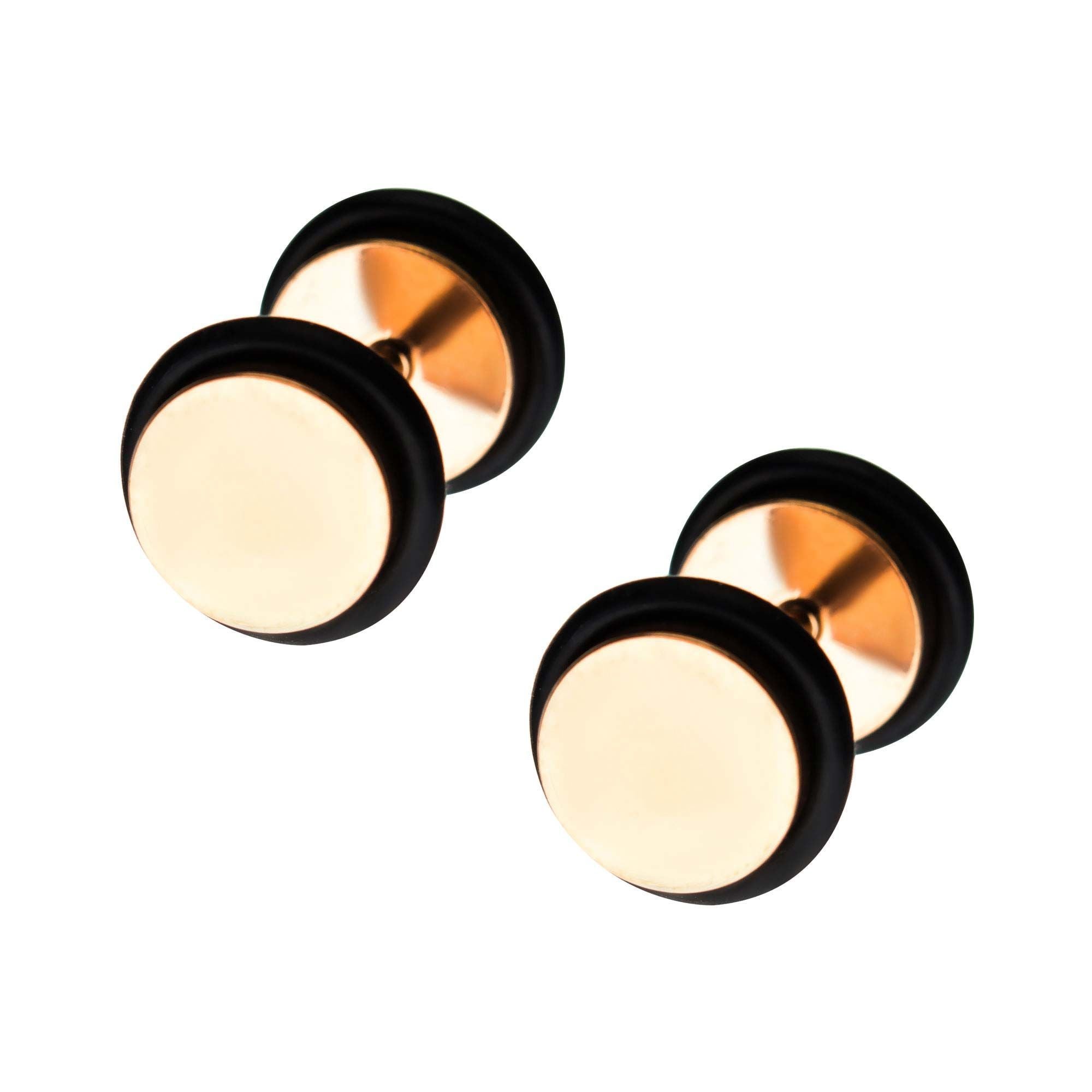 Rose Gold Plated Faux Plugs - 1 Pair  sbvfpt-rgpr