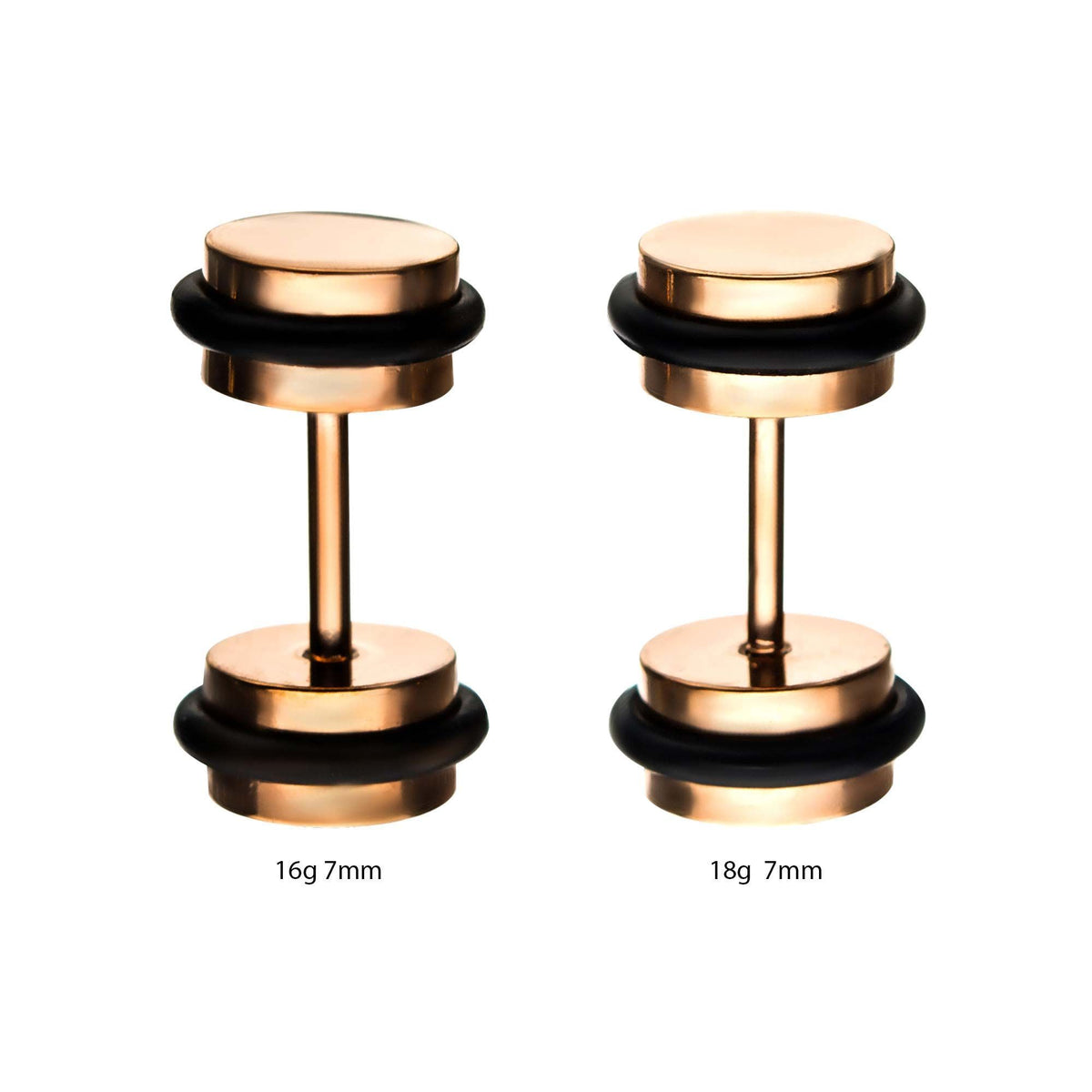 Rose Gold Plated Faux Plugs - 1 Pair