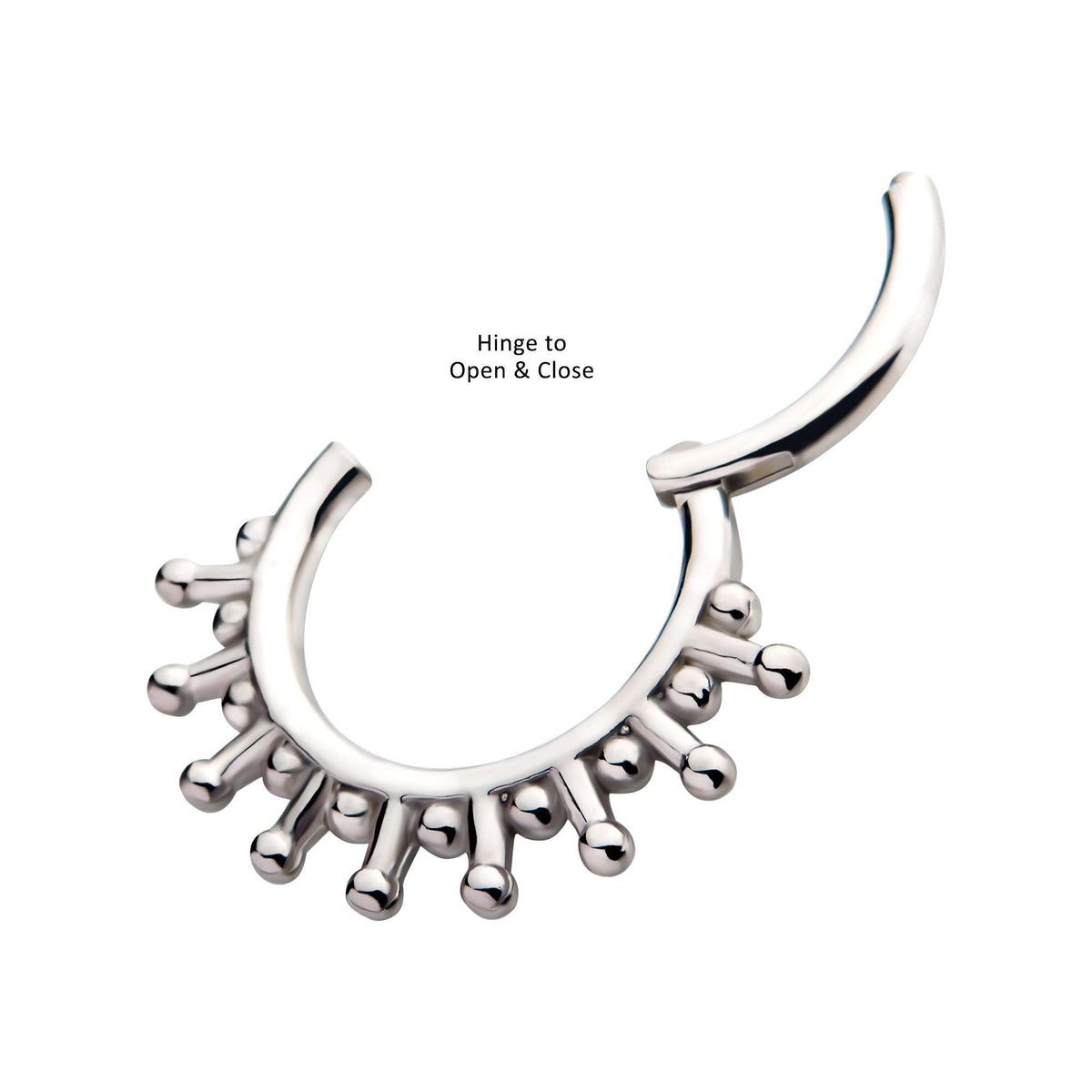 Clicker - Cartilage | Septum Surgical Steel Sun Rays Front Facing Hinged Segment Clicker - 1 Piece -Rebel Bod-RebelBod