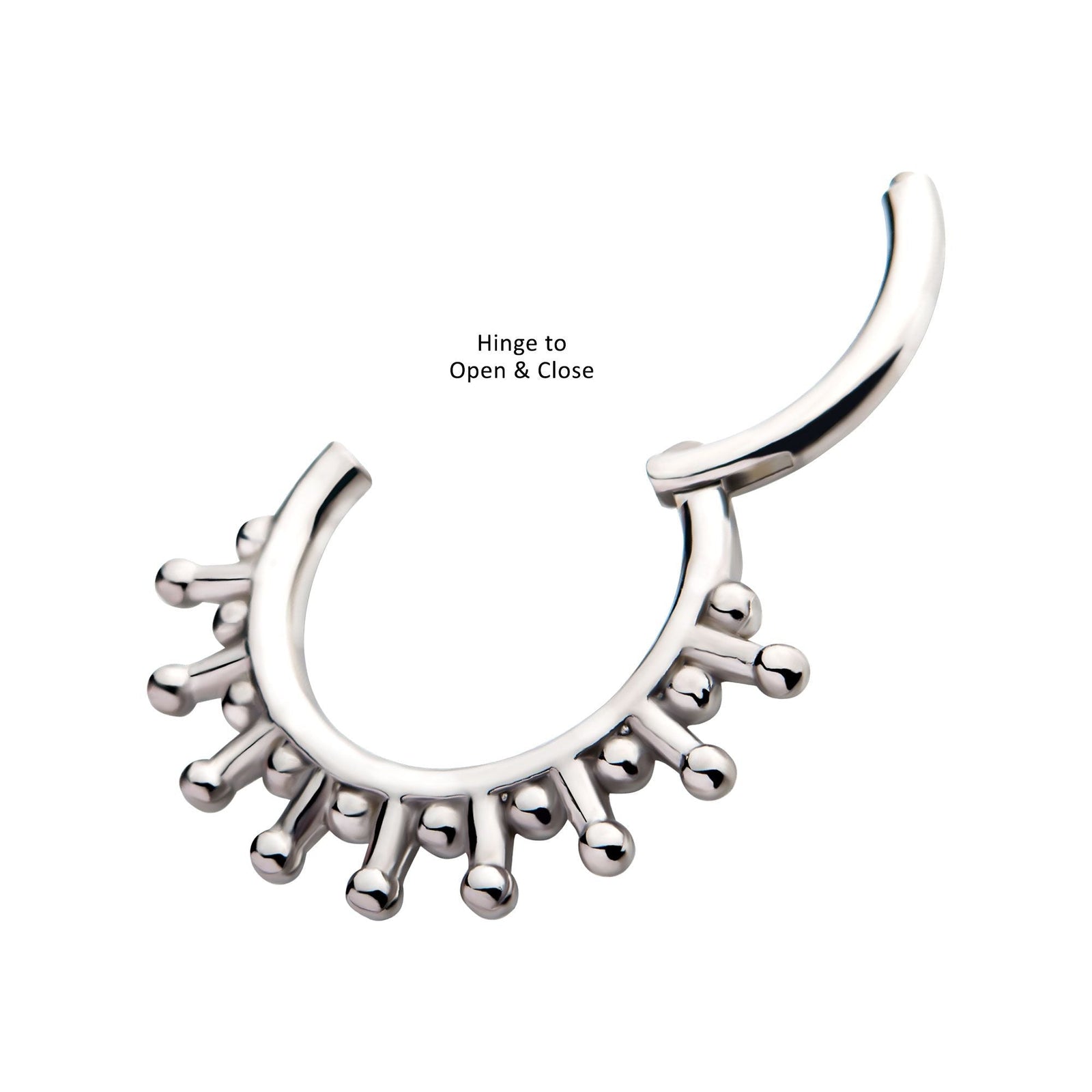 Clicker - Cartilage | Septum Surgical Steel Sun Rays Front Facing Hinged Segment Clicker - 1 Piece -Rebel Bod-RebelBod