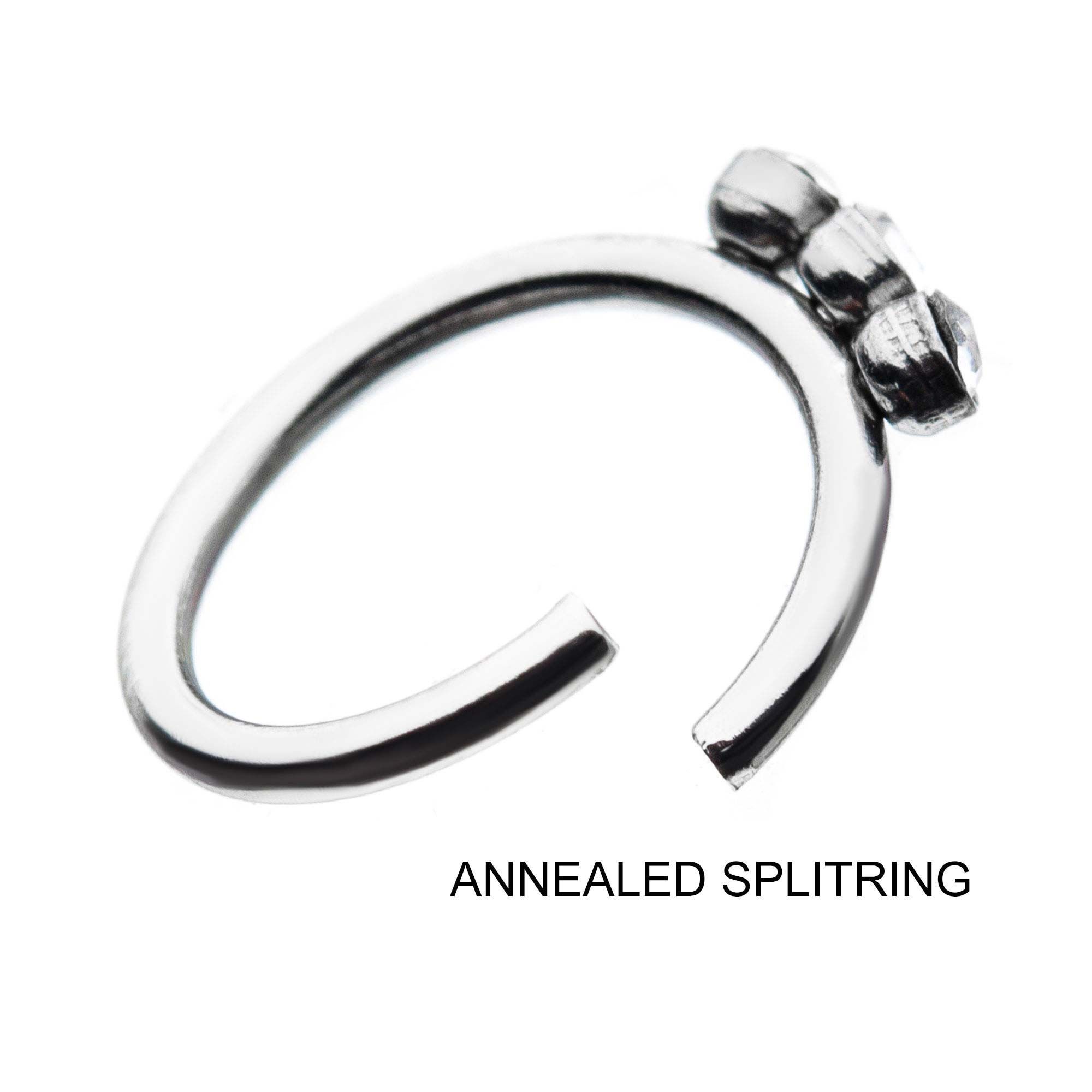SEAMLESS RING Surgical Steel TrPlatedle White Faceted Opal Gem Design Split Ring sbvspltr3-815wo -Rebel Bod-RebelBod