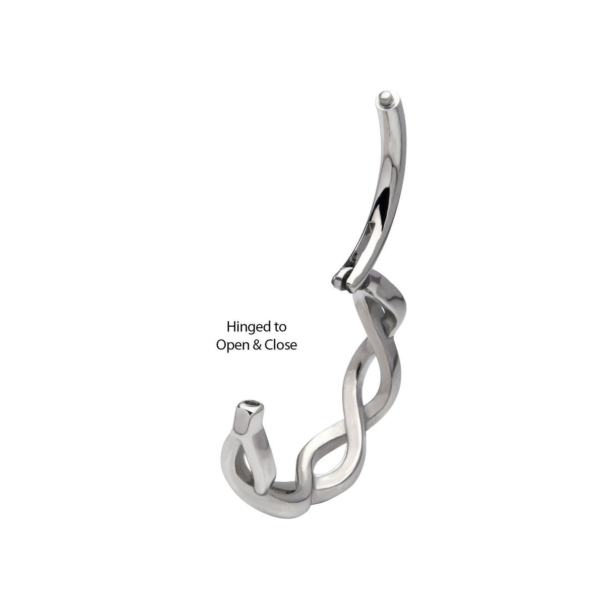 Clicker - Cartilage | Septum Surgical Steel Twisted Spiral Side Facing Hinged Segment Clicker - 1 Piece -Rebel Bod-RebelBod