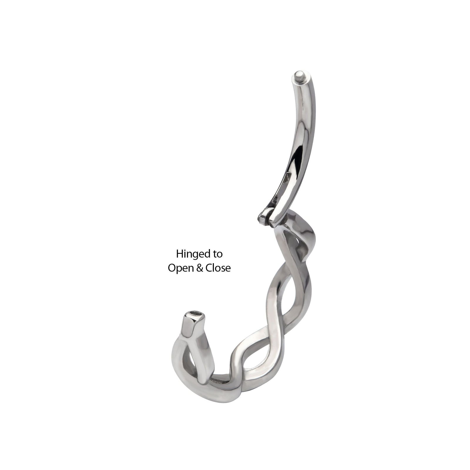 Clicker - Cartilage | Septum Surgical Steel Twisted Spiral Side Facing Hinged Segment Clicker - 1 Piece -Rebel Bod-RebelBod