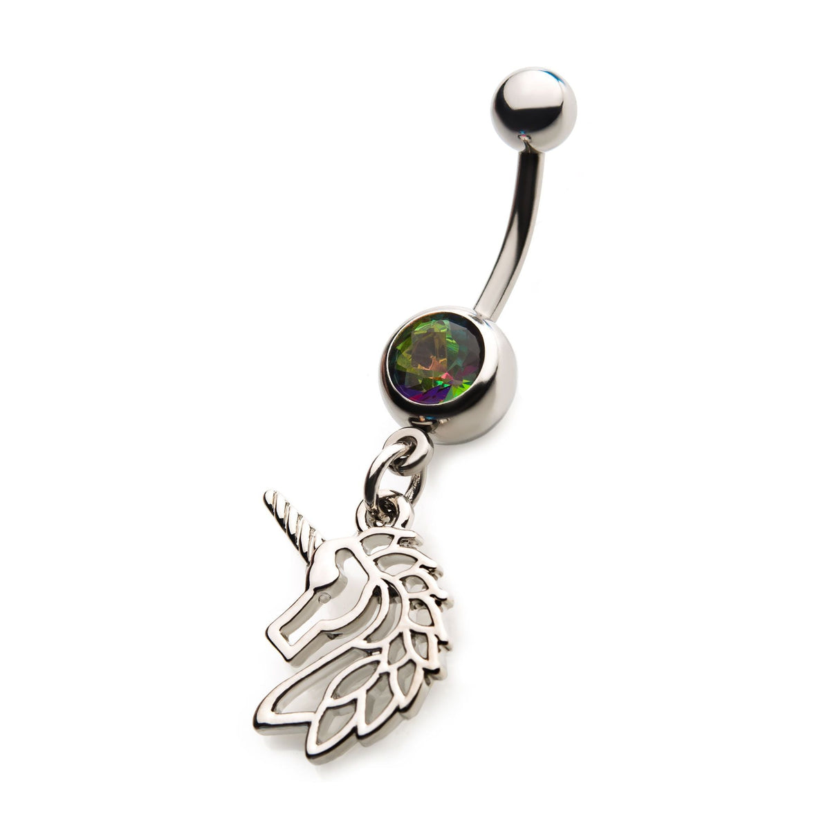 Belly Surgical Steel Vitrail Medium Unicorn Dangle Navel -Rebel Bod-RebelBod