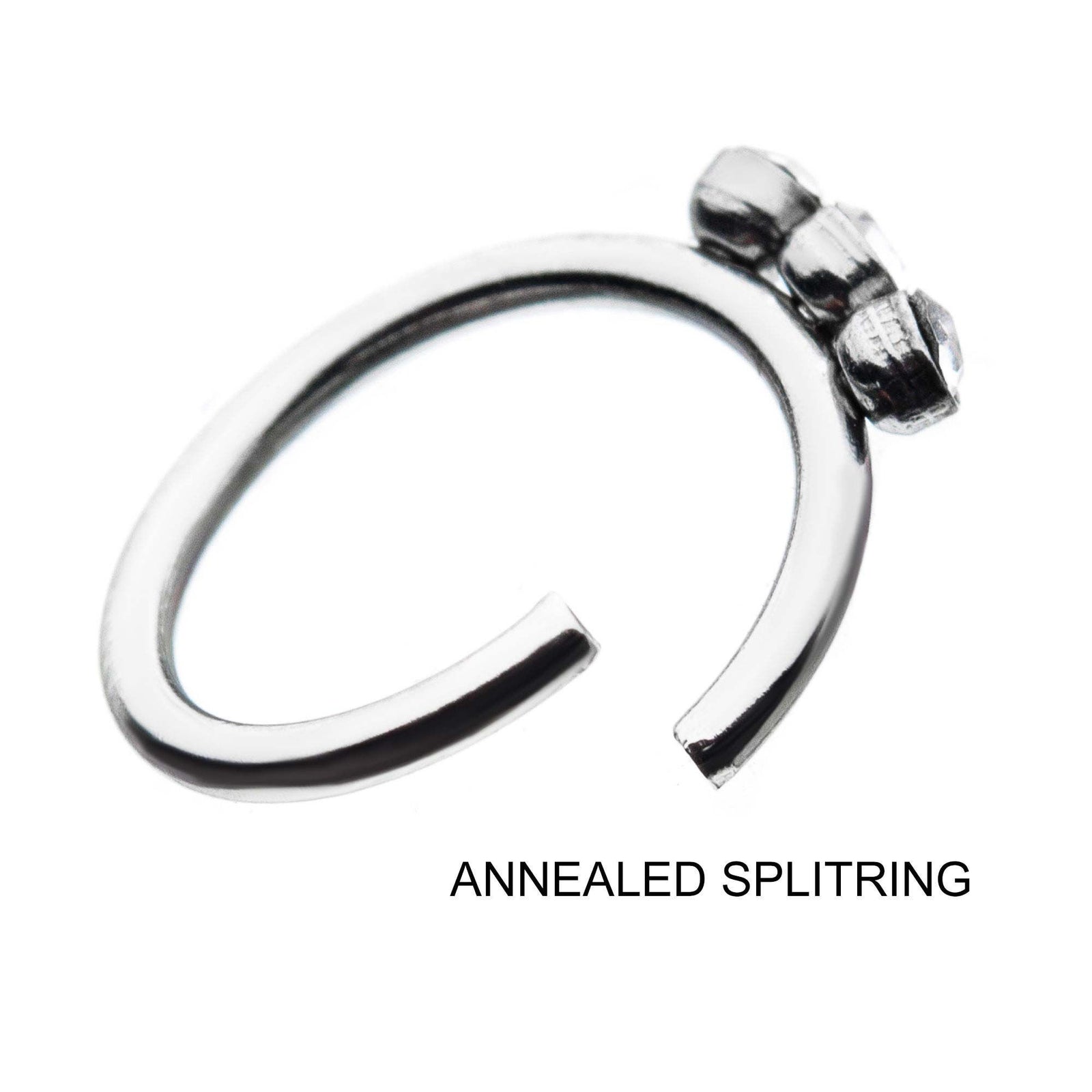 SEAMLESS RING Surgical Steel with TrPlatedle Clear CZ Gem Split Ring sbvspltr3-815c -Rebel Bod-RebelBod