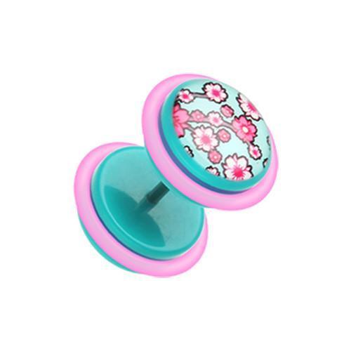 Sweet Sakura Acrylic Fake Plug w/ O-Rings - 1 Pair