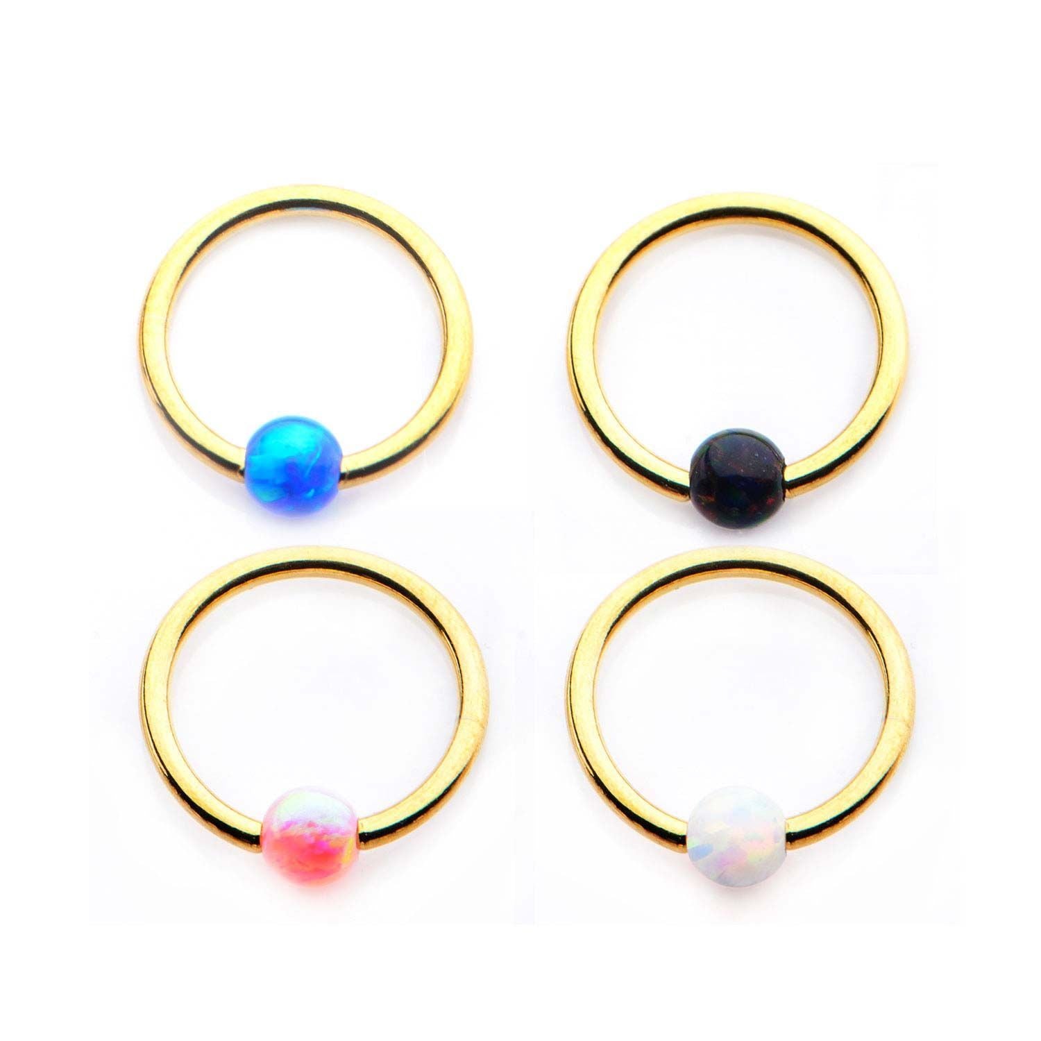 Opal Captive Bead Ring