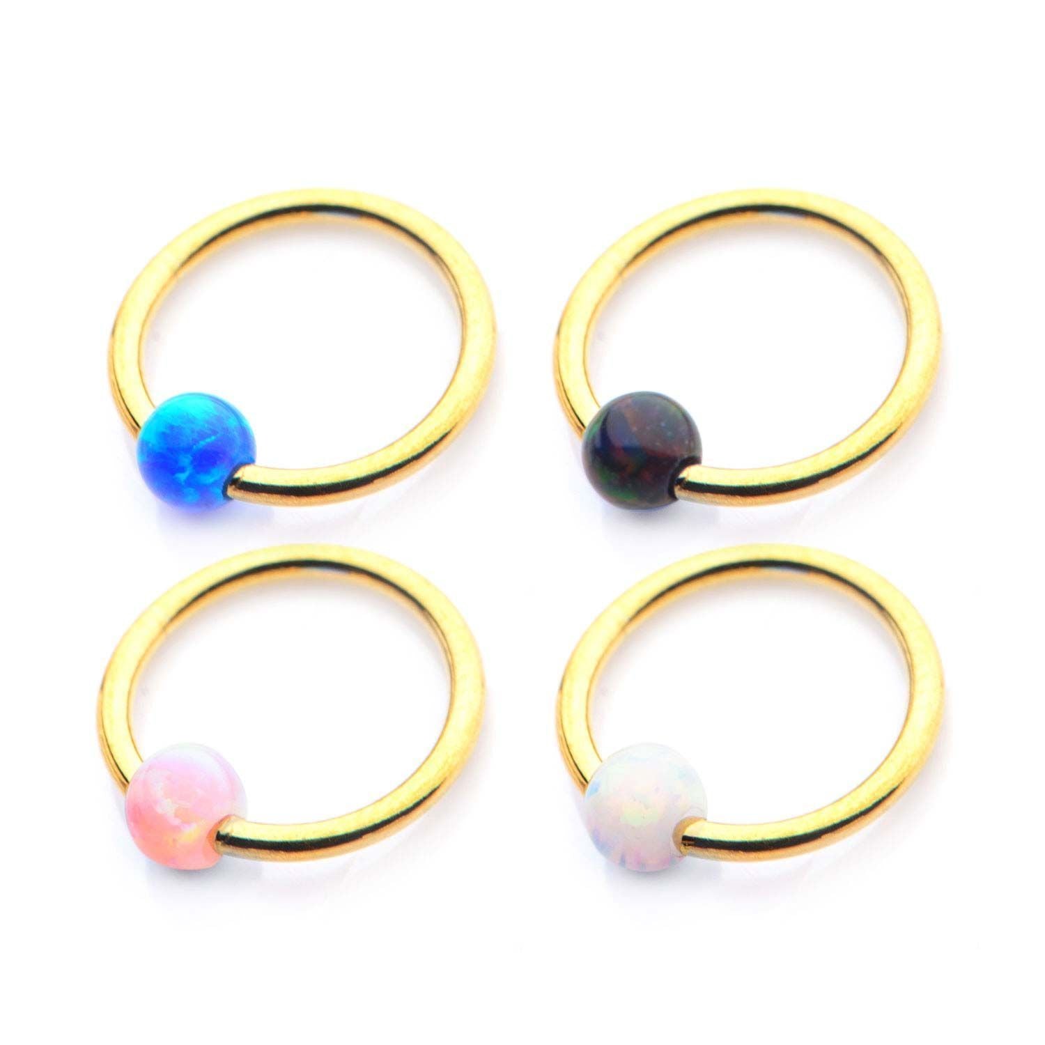Opal Captive Bead Ring
